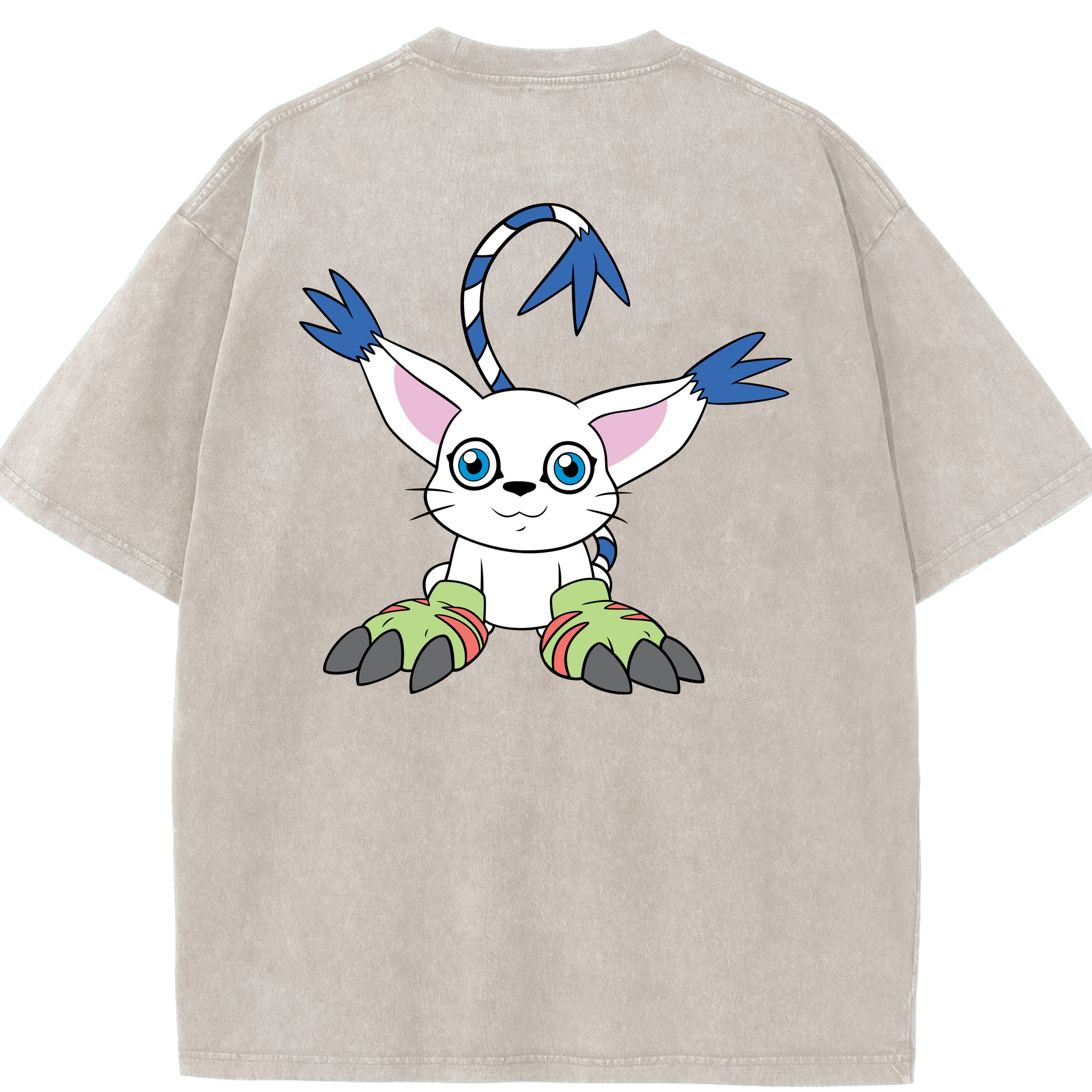 （画像用） Digimon デジタルモンスター/デジモン 綿100% ヴィンテージ風 半袖Tシャツ（背面プリント）
