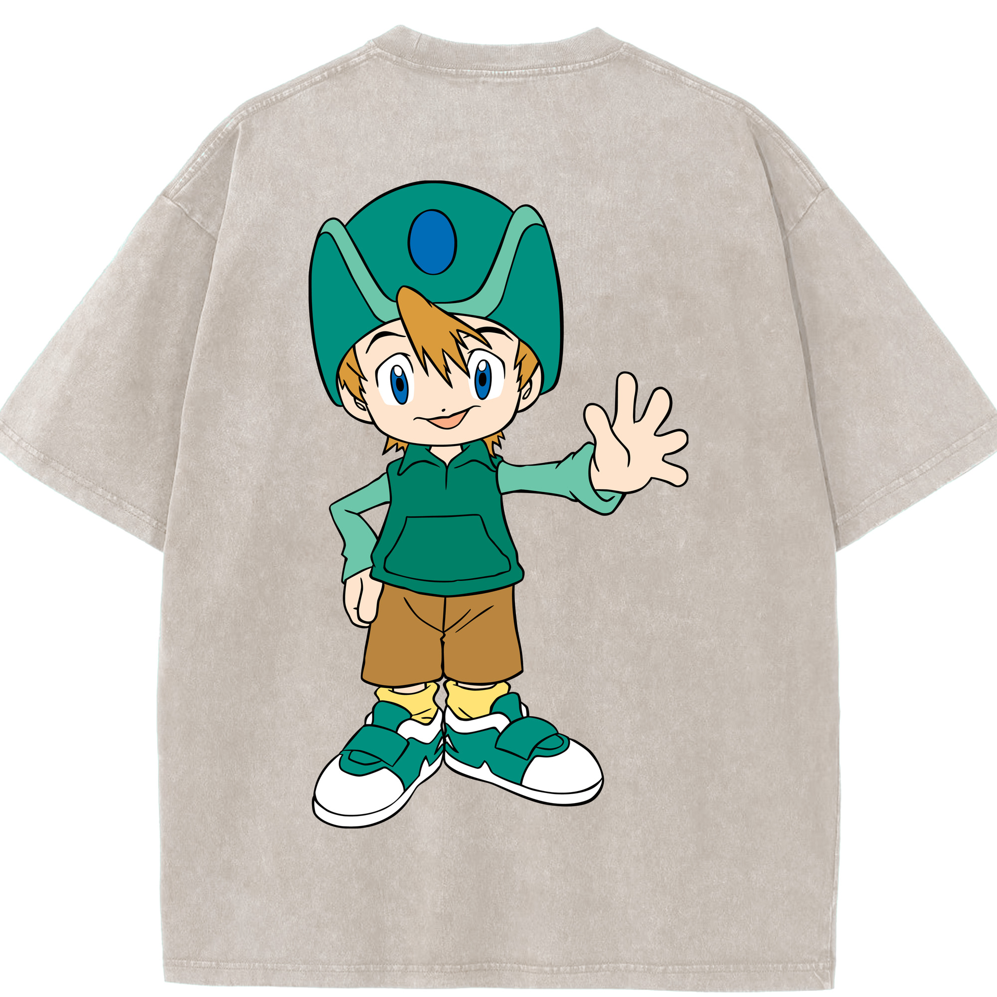 （画像用） Digimon デジタルモンスター/デジモン 綿100% ヴィンテージ風 半袖Tシャツ（背面プリント）