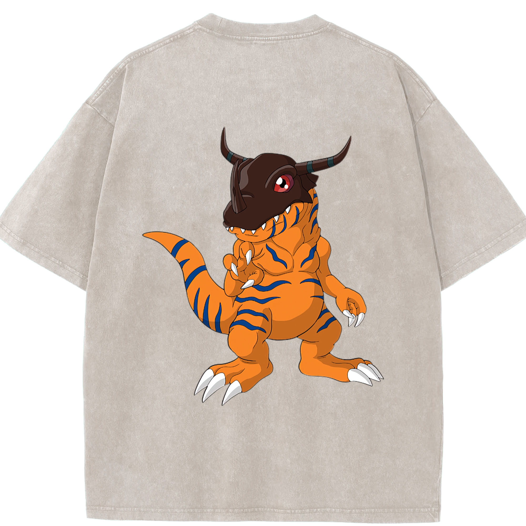 （画像用） Digimon デジタルモンスター/デジモン 綿100% ヴィンテージ風 半袖Tシャツ（背面プリント）