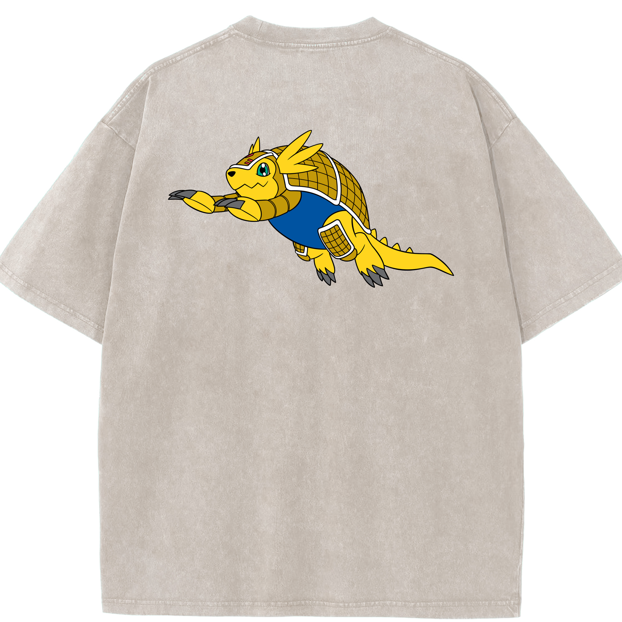 （画像用） Digimon デジタルモンスター/デジモン 綿100% ヴィンテージ風 半袖Tシャツ（背面プリント）