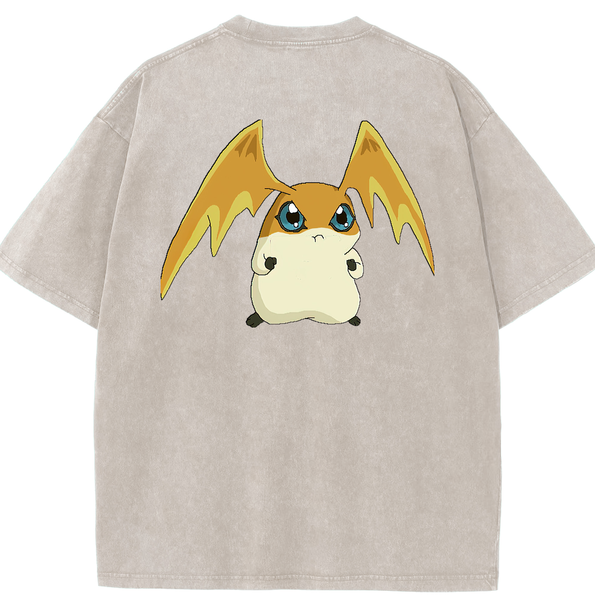 （画像用） Digimon デジタルモンスター/デジモン 綿100% ヴィンテージ風 半袖Tシャツ（背面プリント）