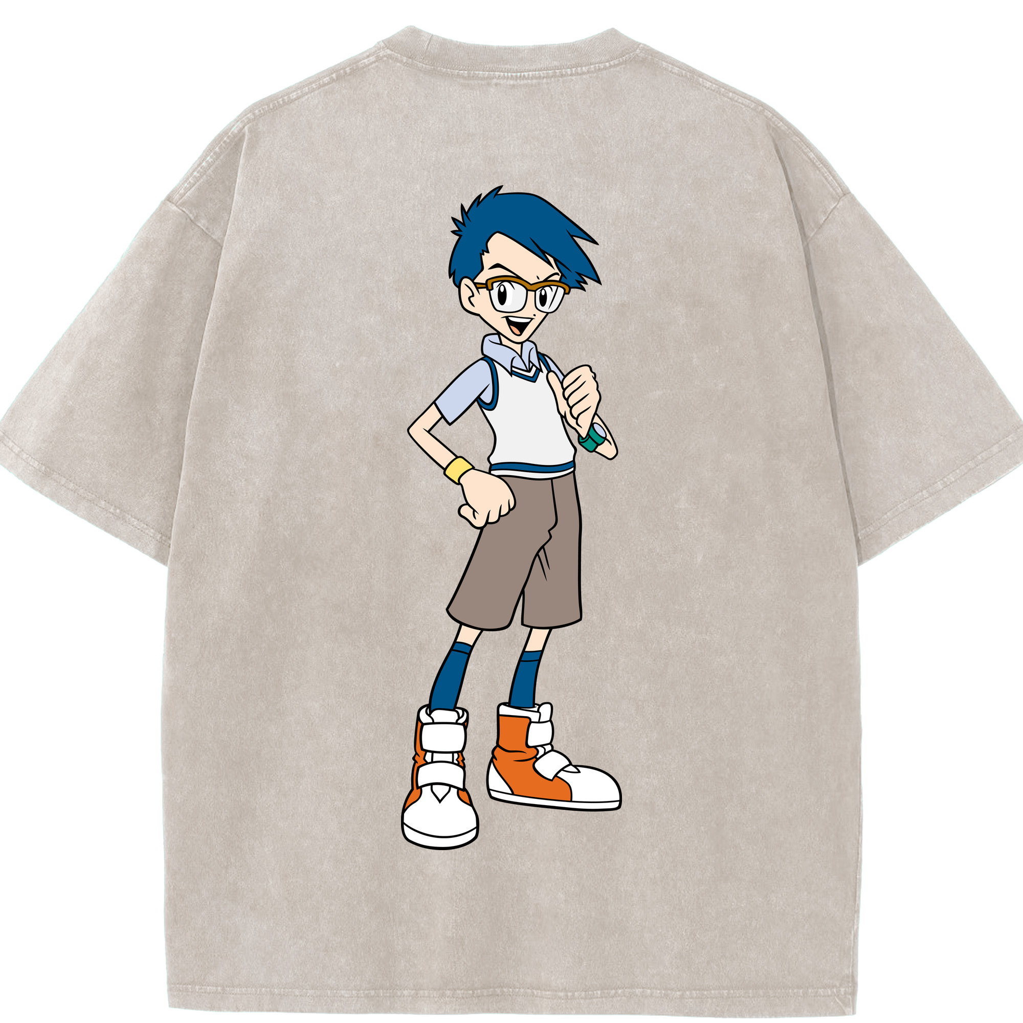 （画像用） Digimon デジタルモンスター/デジモン 綿100% ヴィンテージ風 半袖Tシャツ（背面プリント）