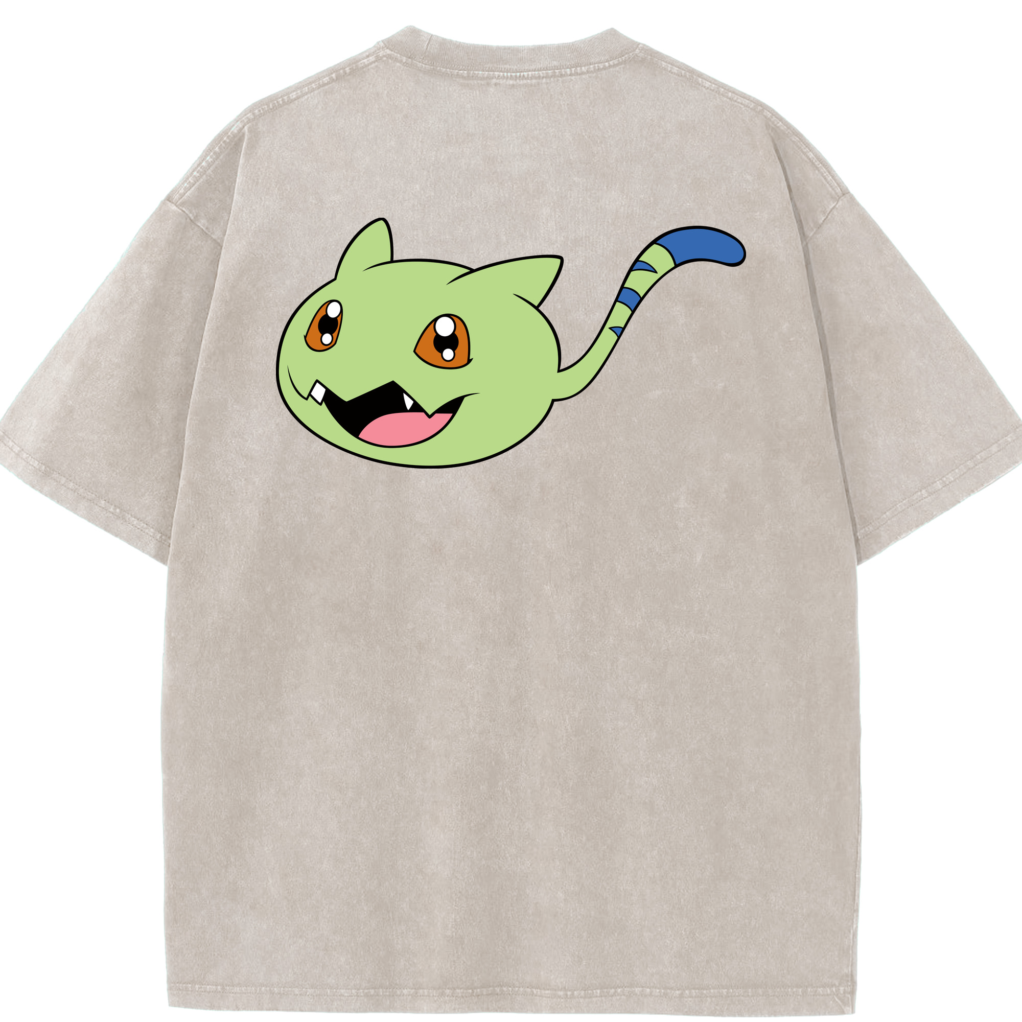 （画像用） Digimon デジタルモンスター/デジモン 綿100% ヴィンテージ風 半袖Tシャツ（背面プリント）