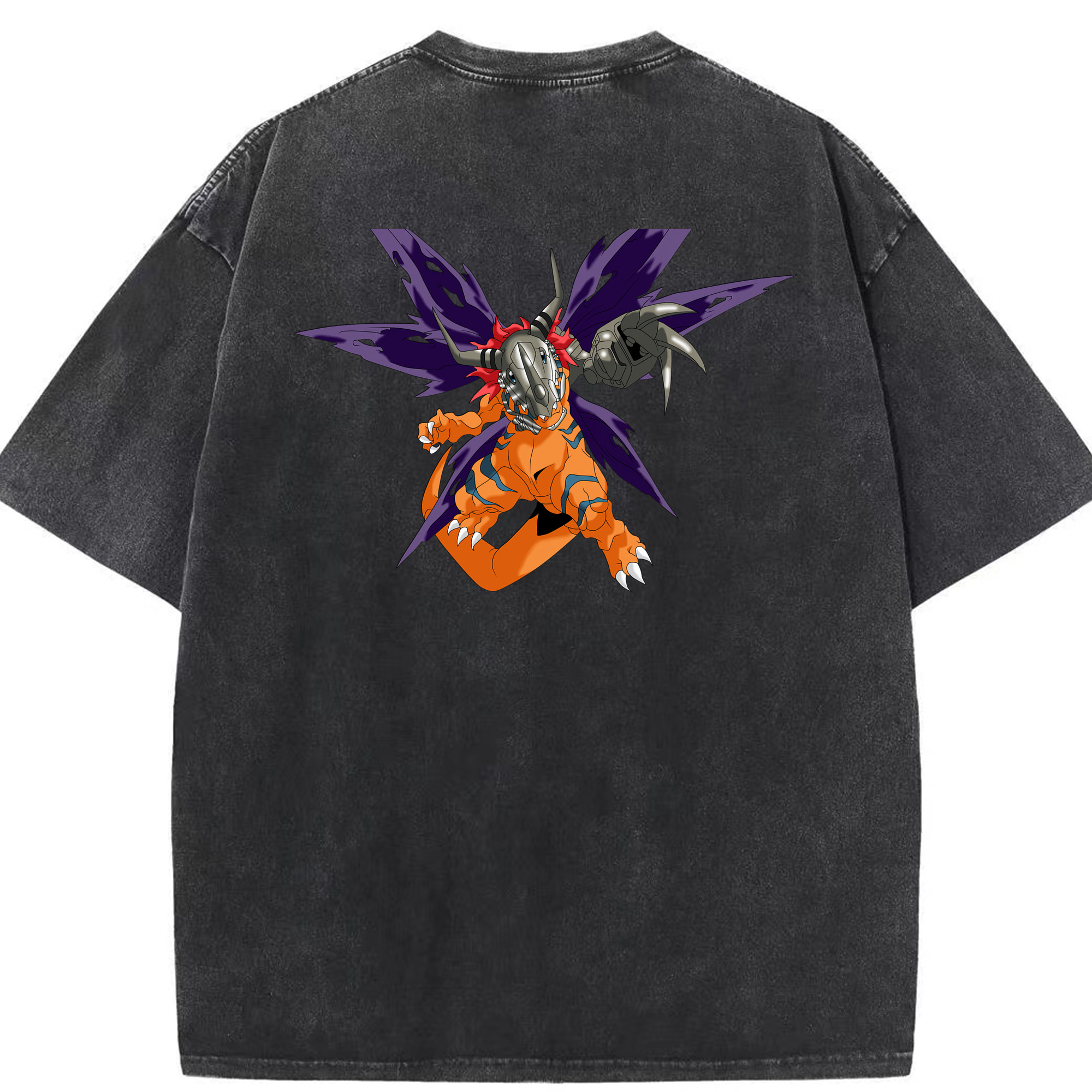 （画像用） Digimon デジタルモンスター/デジモン 綿100% ヴィンテージ風 半袖Tシャツ（背面プリント）