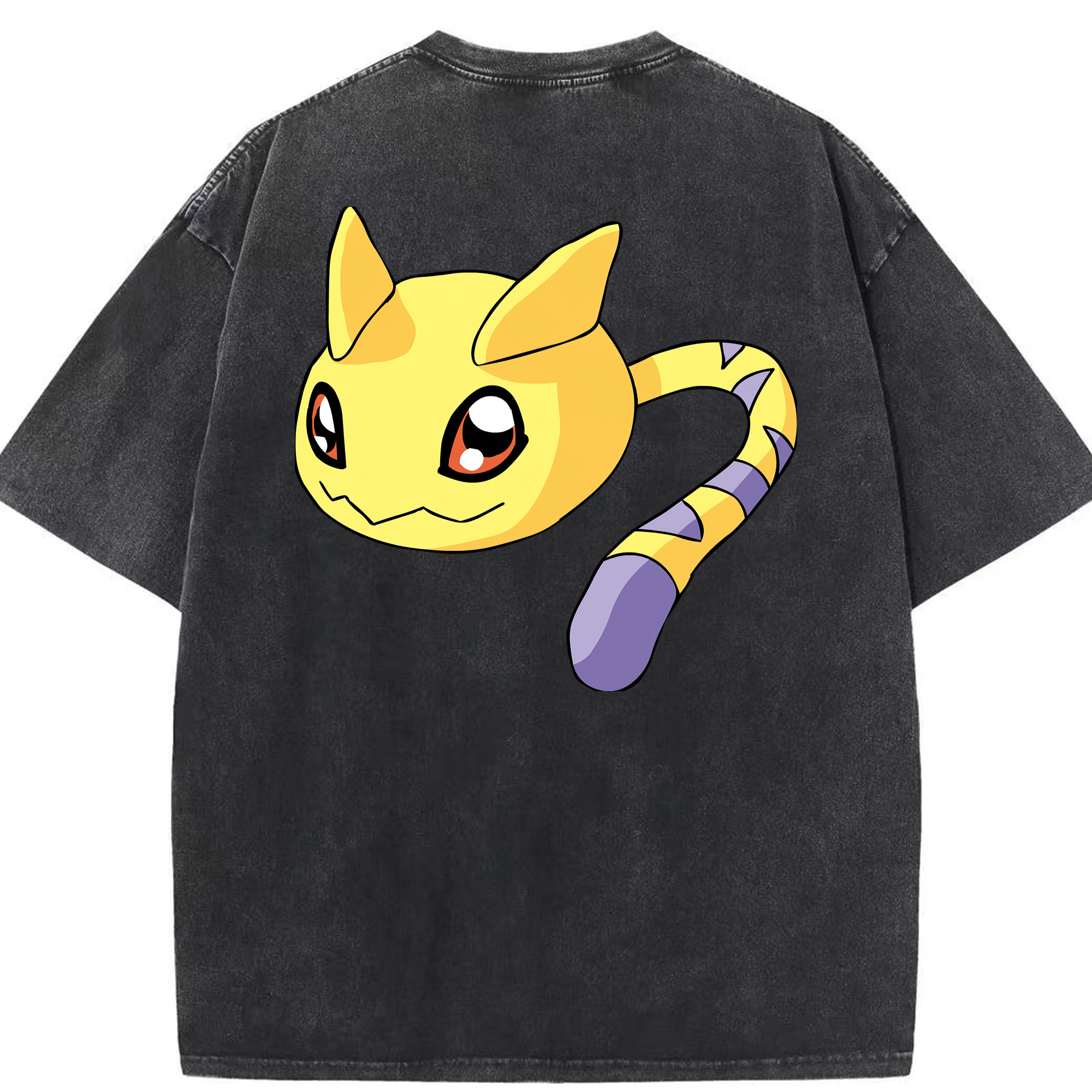 （画像用） Digimon デジタルモンスター/デジモン 綿100% ヴィンテージ風 半袖Tシャツ（背面プリント）