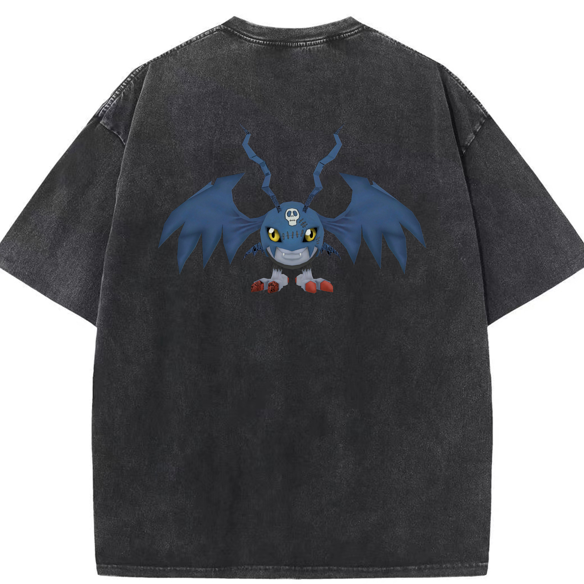 （画像用） Digimon デジタルモンスター/デジモン 綿100% ヴィンテージ風 半袖Tシャツ（背面プリント）