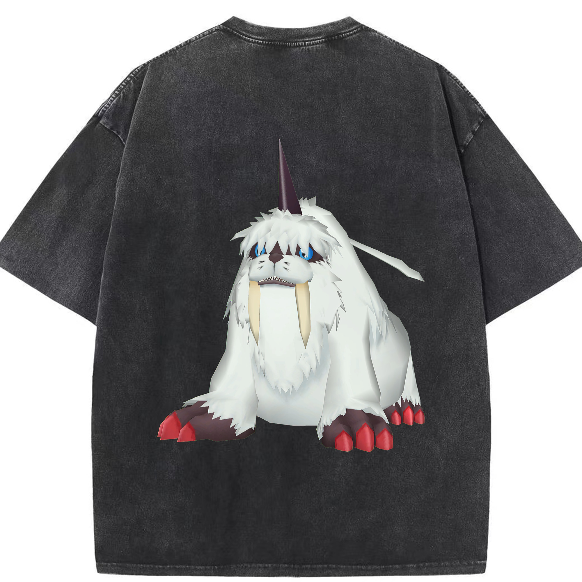 （画像用） Digimon デジタルモンスター/デジモン 綿100% ヴィンテージ風 半袖Tシャツ（背面プリント）