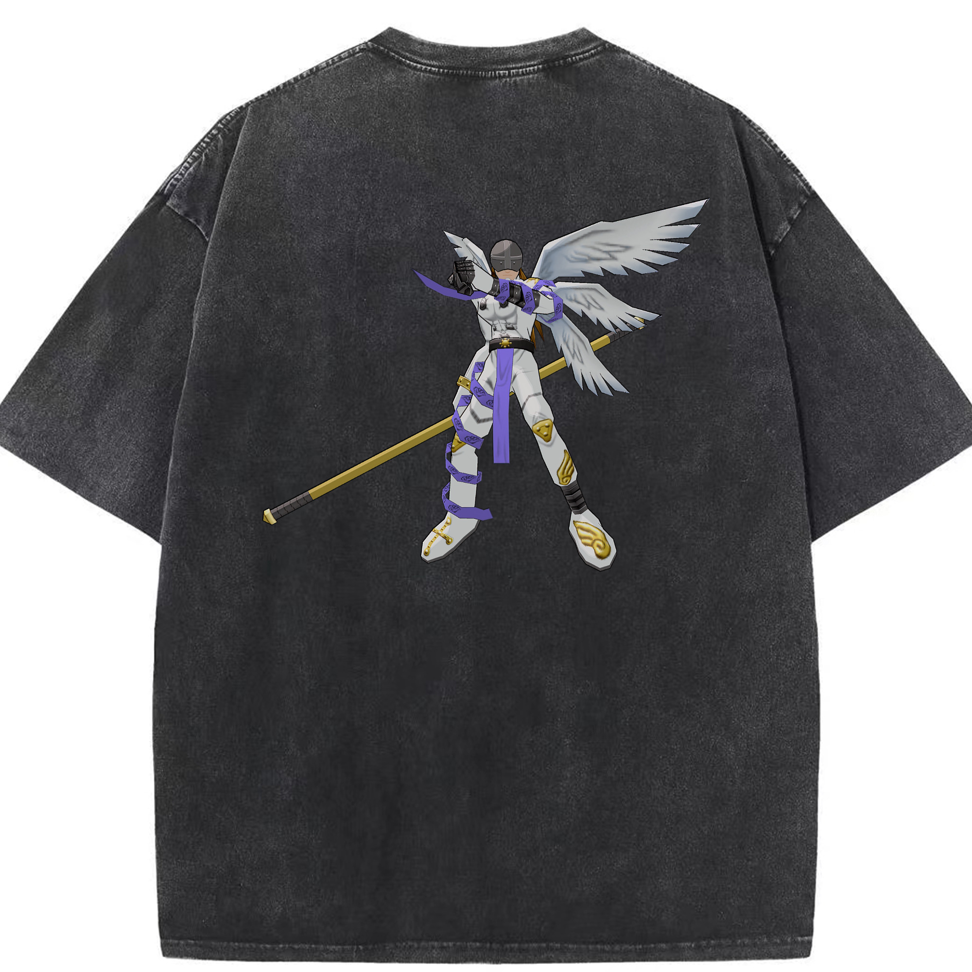 （画像用） Digimon デジタルモンスター/デジモン 綿100% ヴィンテージ風 半袖Tシャツ（背面プリント）