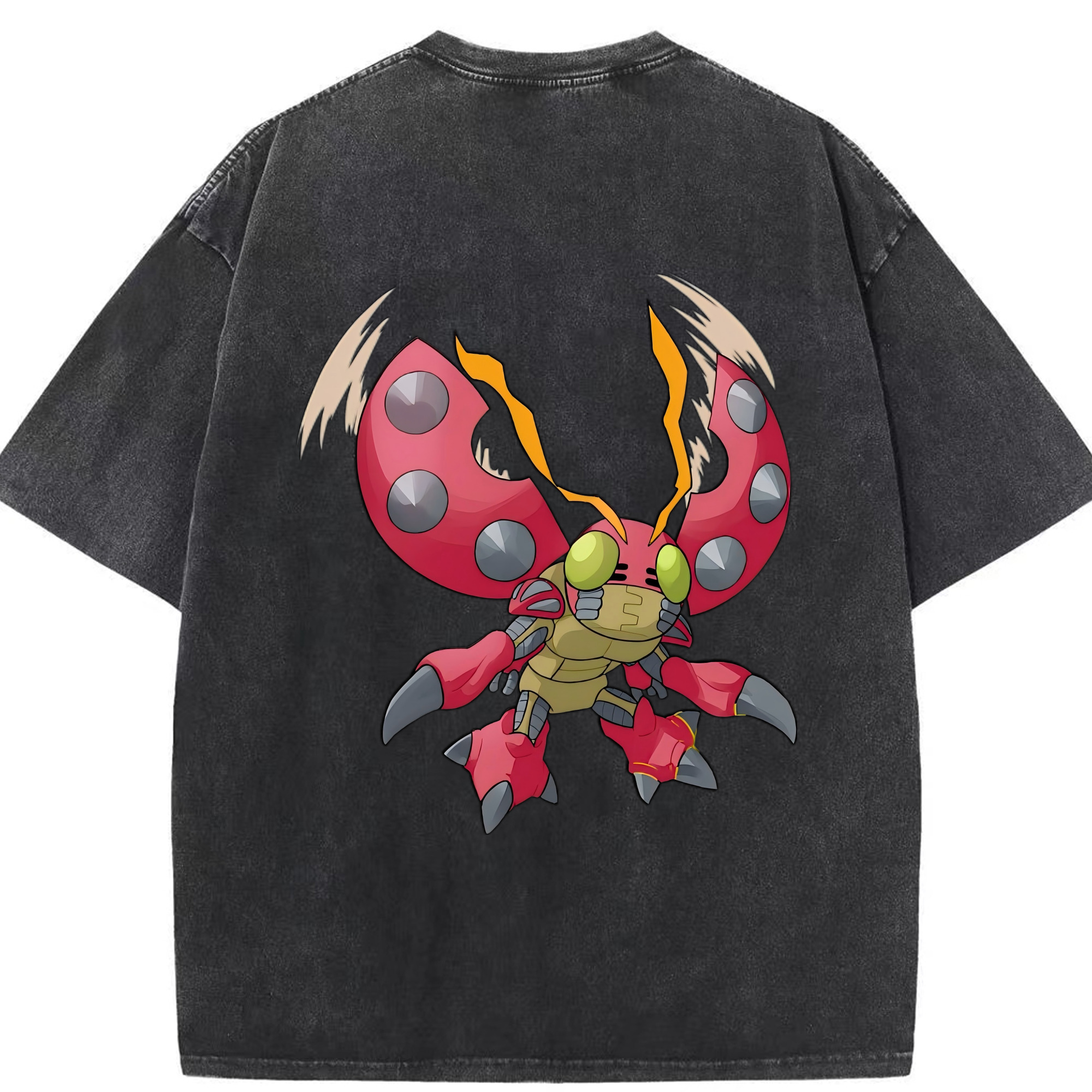 （画像用） Digimon デジタルモンスター/デジモン 綿100% ヴィンテージ風 半袖Tシャツ（背面プリント）