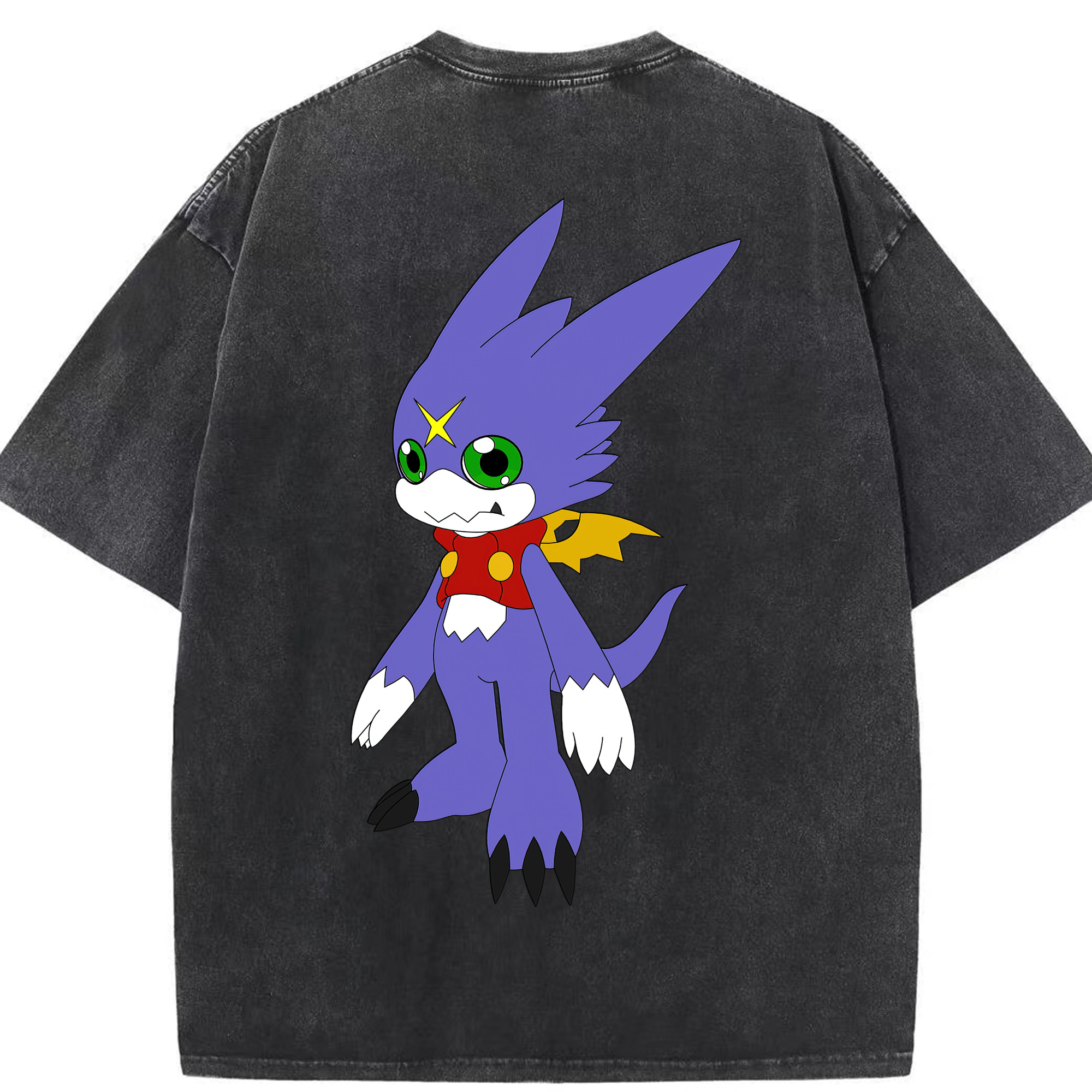 （画像用） Digimon デジタルモンスター/デジモン 綿100% ヴィンテージ風 半袖Tシャツ（背面プリント）