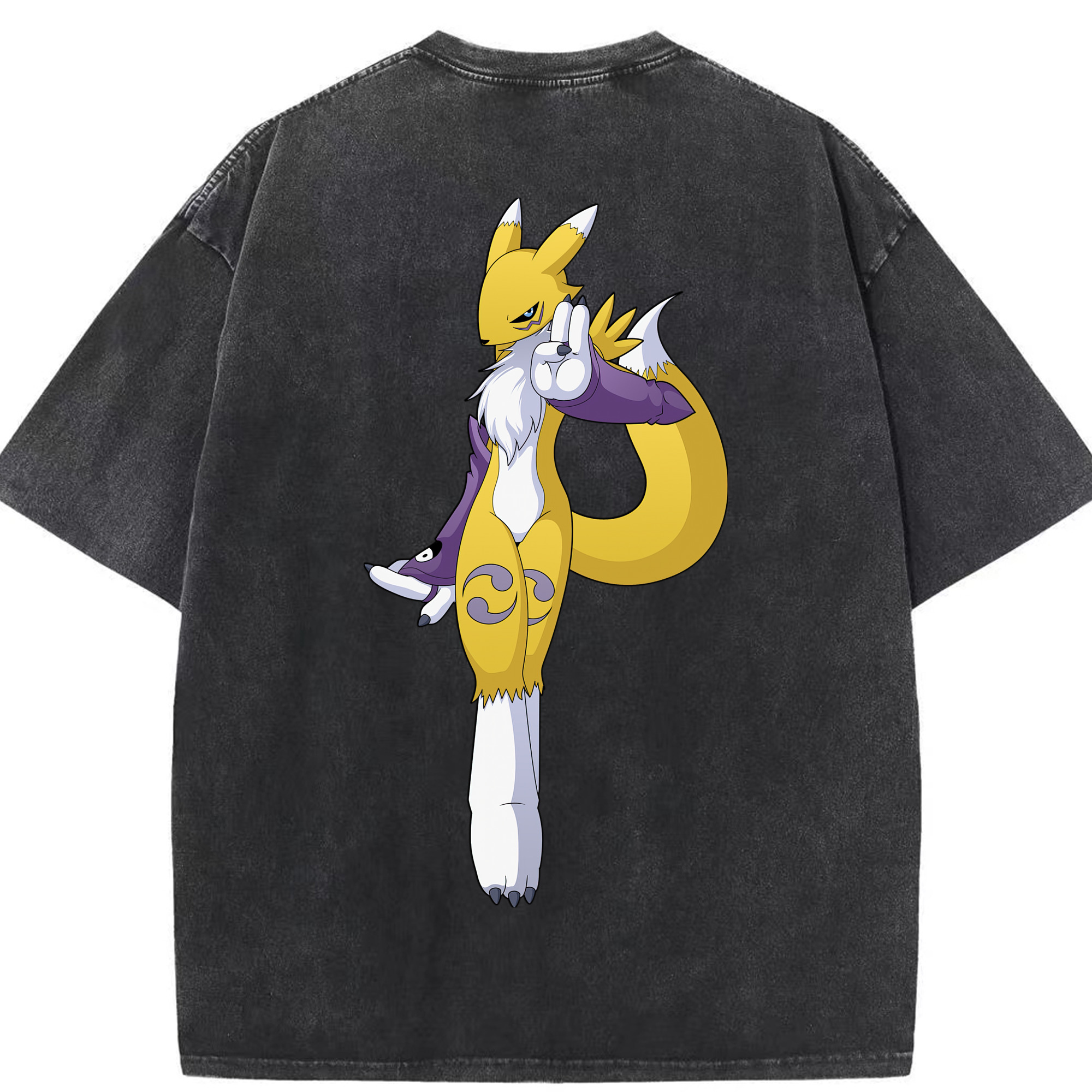 （画像用） Digimon デジタルモンスター/デジモン 綿100% ヴィンテージ風 半袖Tシャツ（背面プリント）