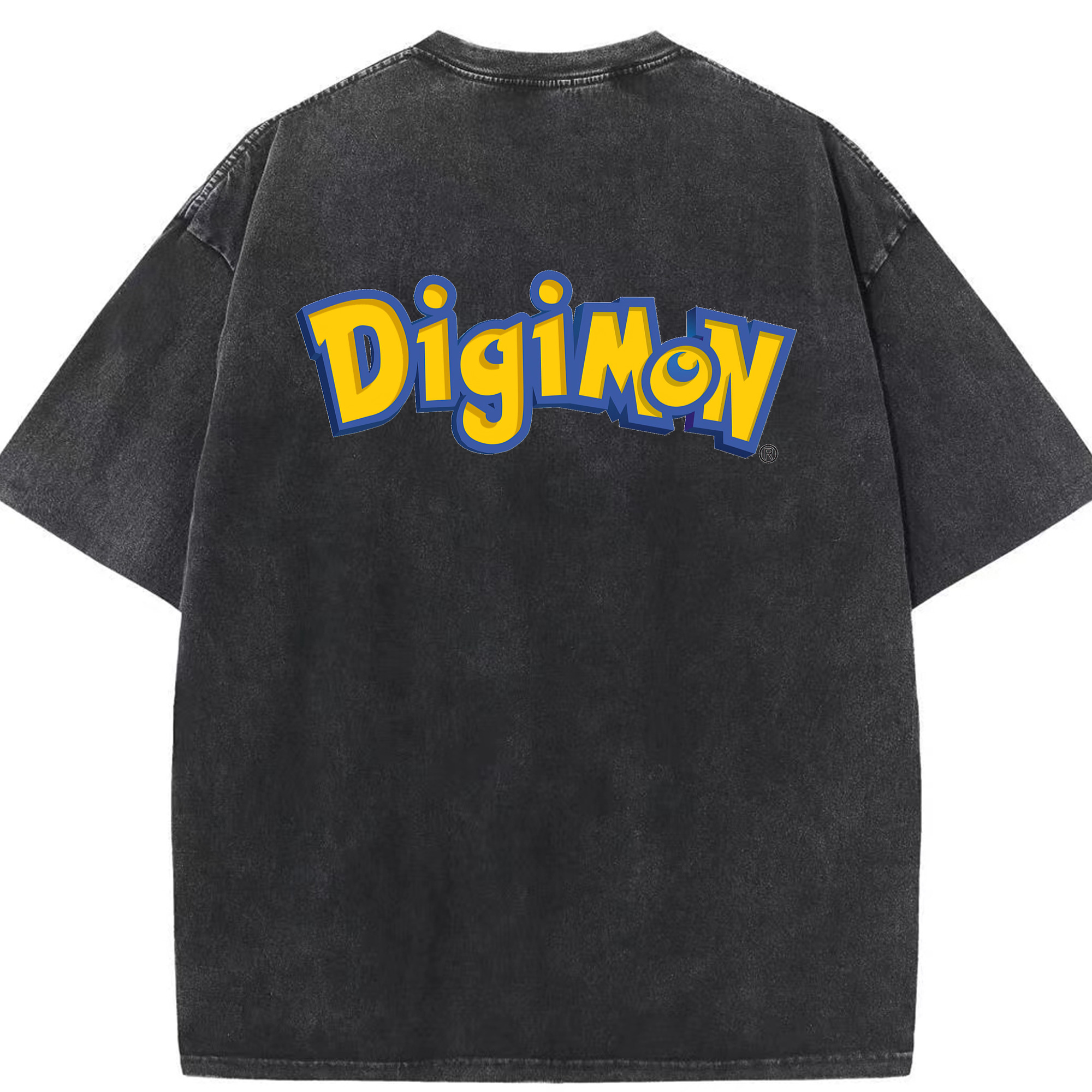 （画像用） Digimon デジタルモンスター/デジモン 綿100% ヴィンテージ風 半袖Tシャツ（背面プリント）