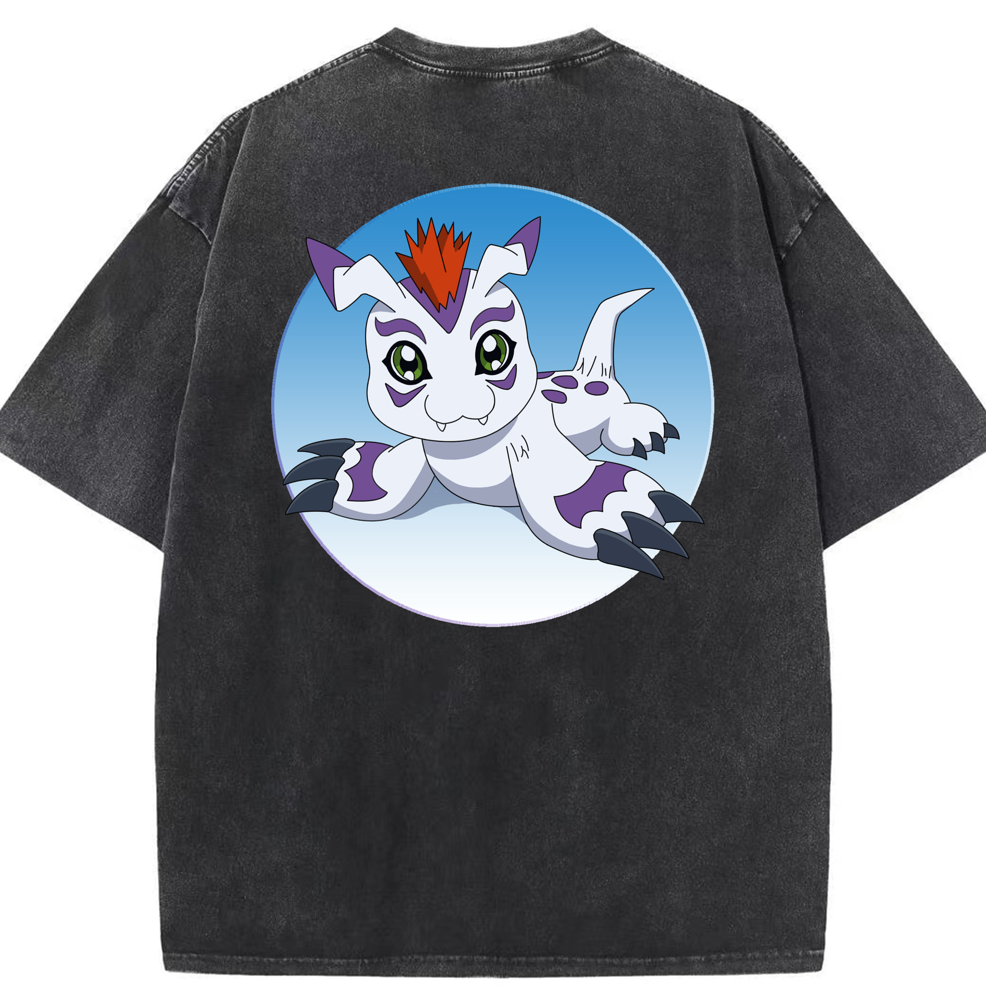（画像用） Digimon デジタルモンスター/デジモン 綿100% ヴィンテージ風 半袖Tシャツ（背面プリント）