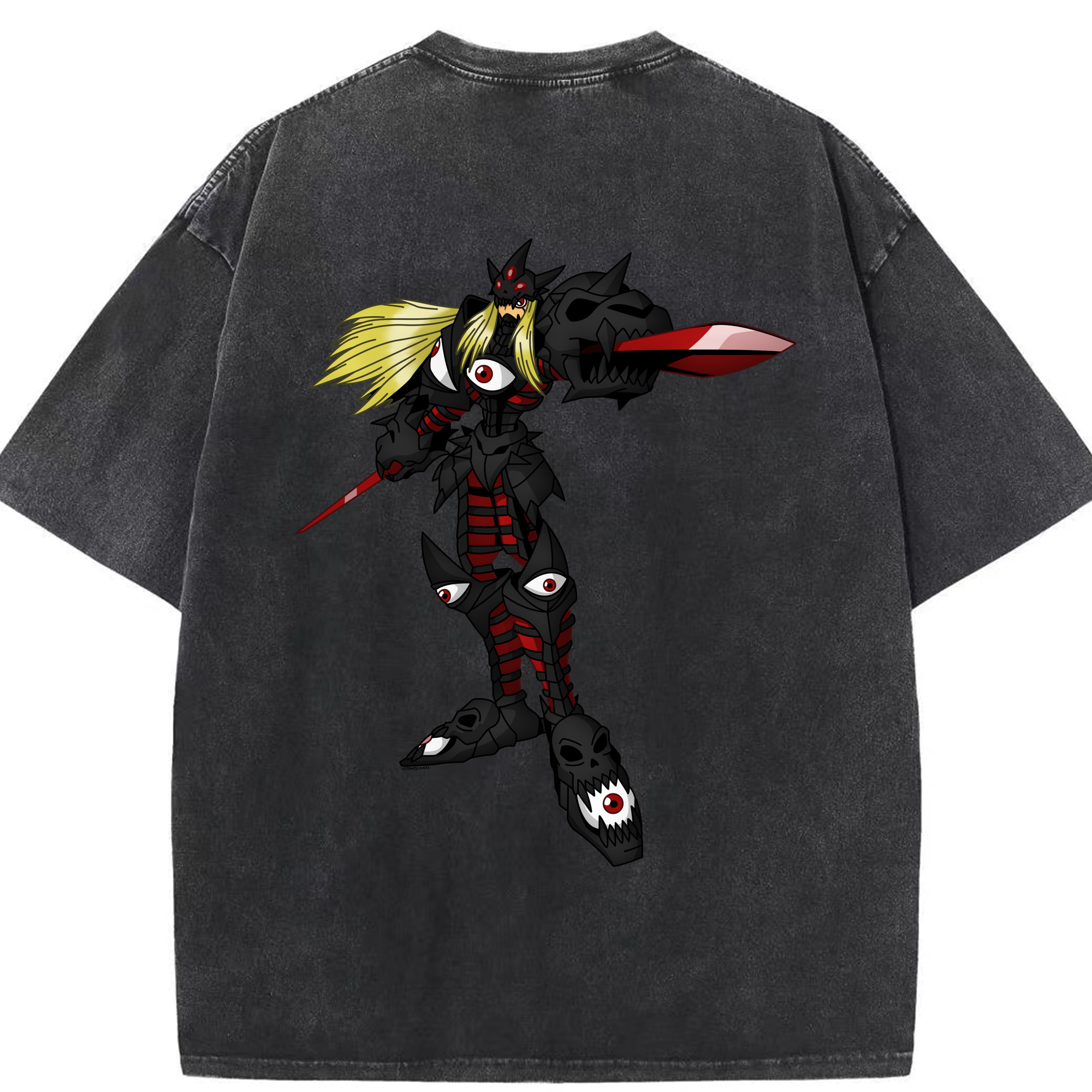 （画像用） Digimon デジタルモンスター/デジモン 綿100% ヴィンテージ風 半袖Tシャツ（背面プリント）