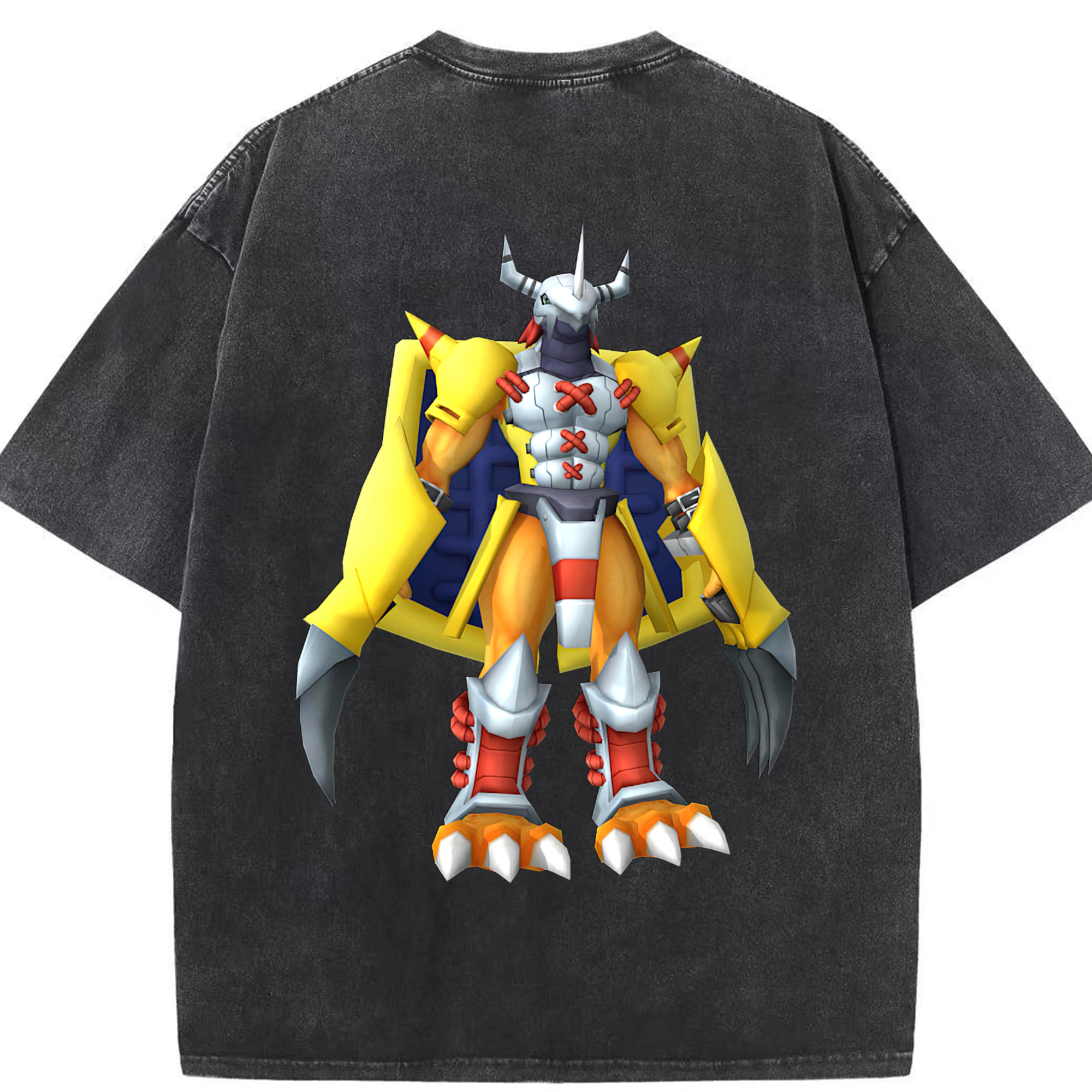 （画像用） Digimon デジタルモンスター/デジモン 綿100% ヴィンテージ風 半袖Tシャツ（背面プリント）