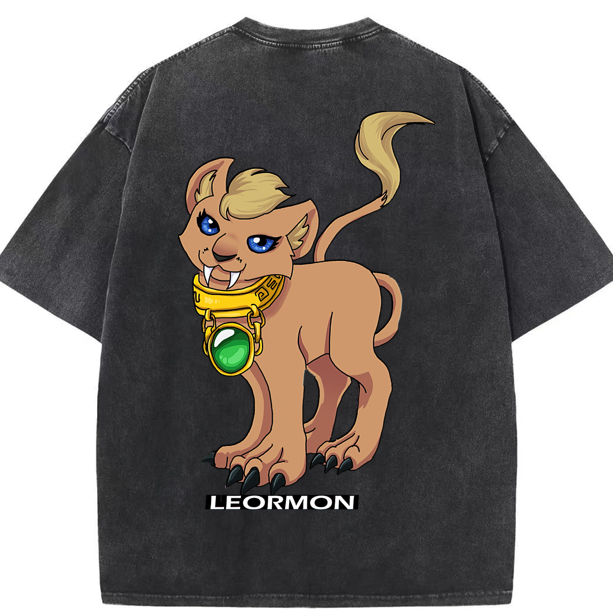（画像用） Digimon デジタルモンスター/デジモン 綿100% ヴィンテージ風 半袖Tシャツ（背面プリント）