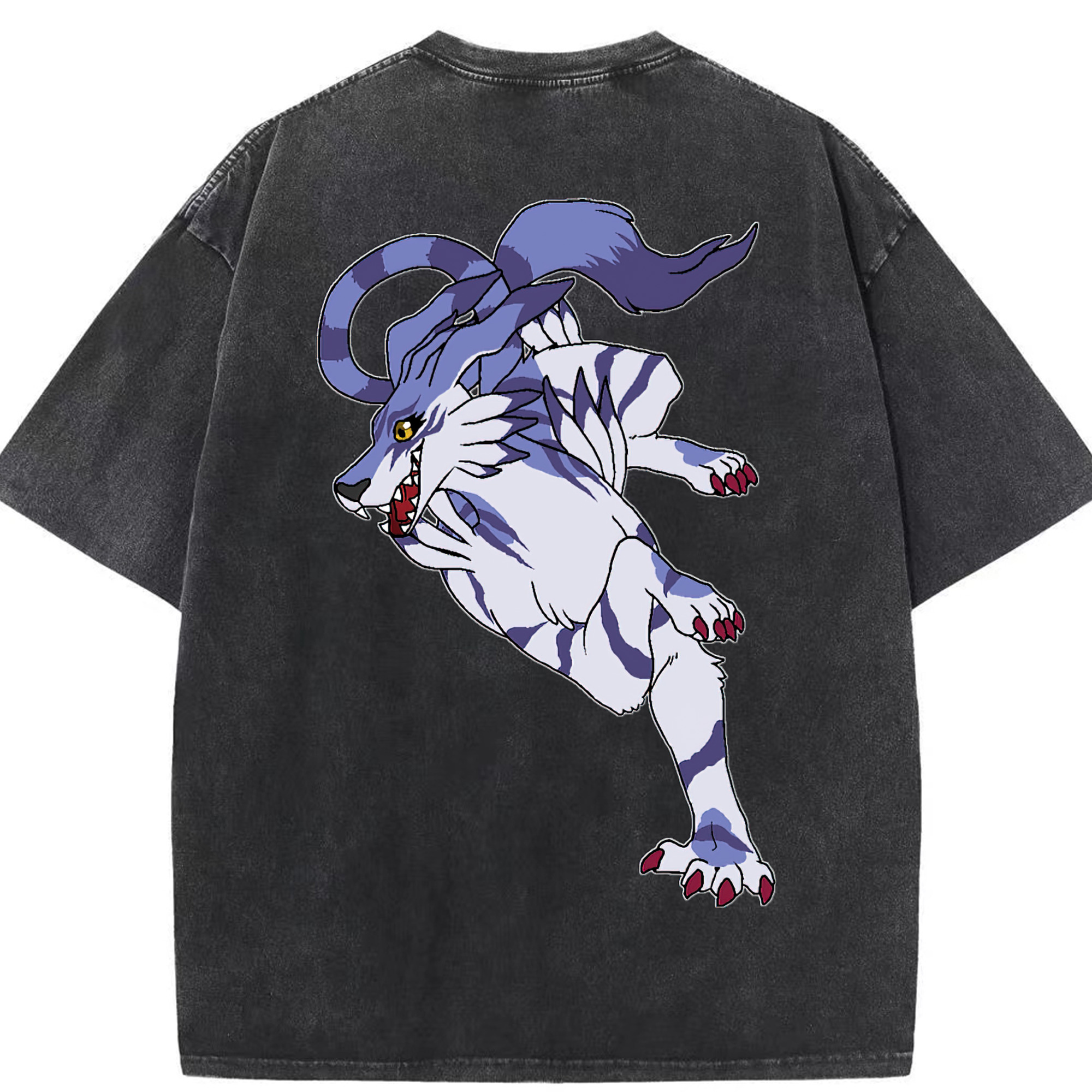 （画像用） Digimon デジタルモンスター/デジモン 綿100% ヴィンテージ風 半袖Tシャツ（背面プリント）