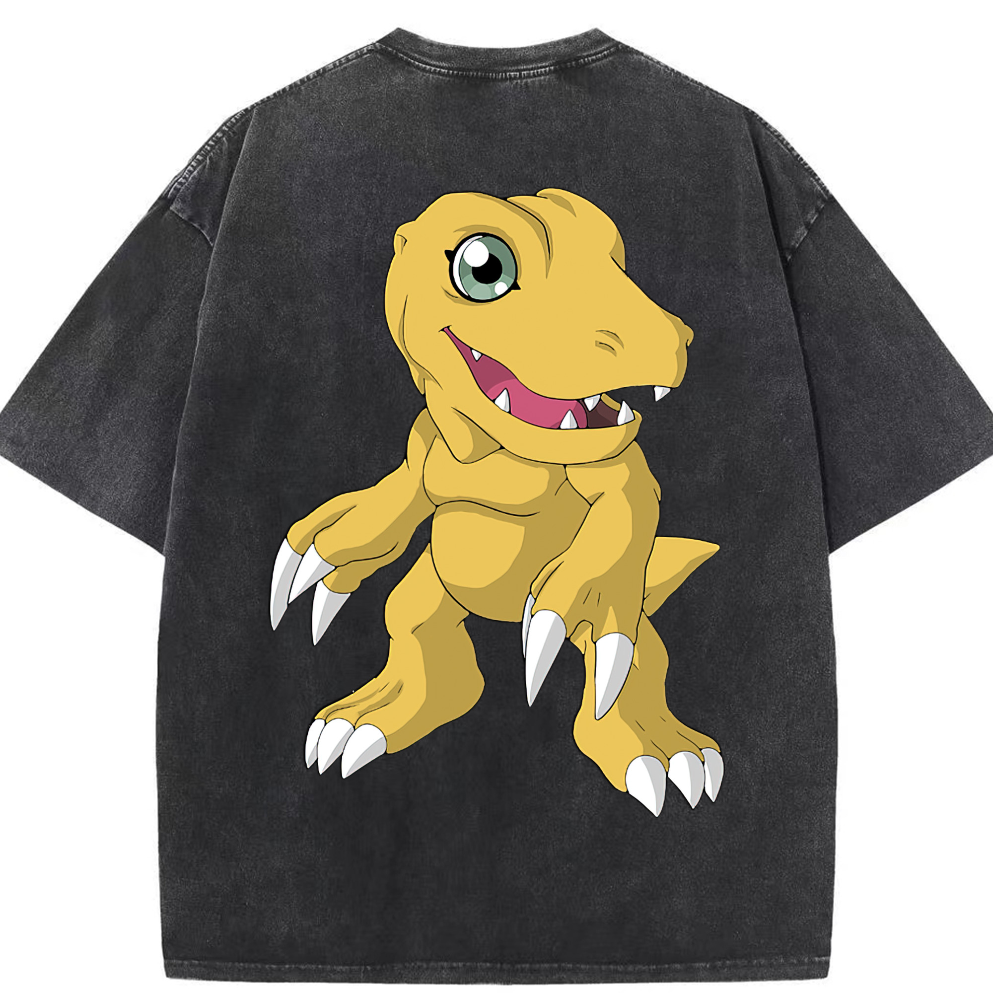 （画像用） Digimon デジタルモンスター/デジモン 綿100% ヴィンテージ風 半袖Tシャツ（背面プリント）