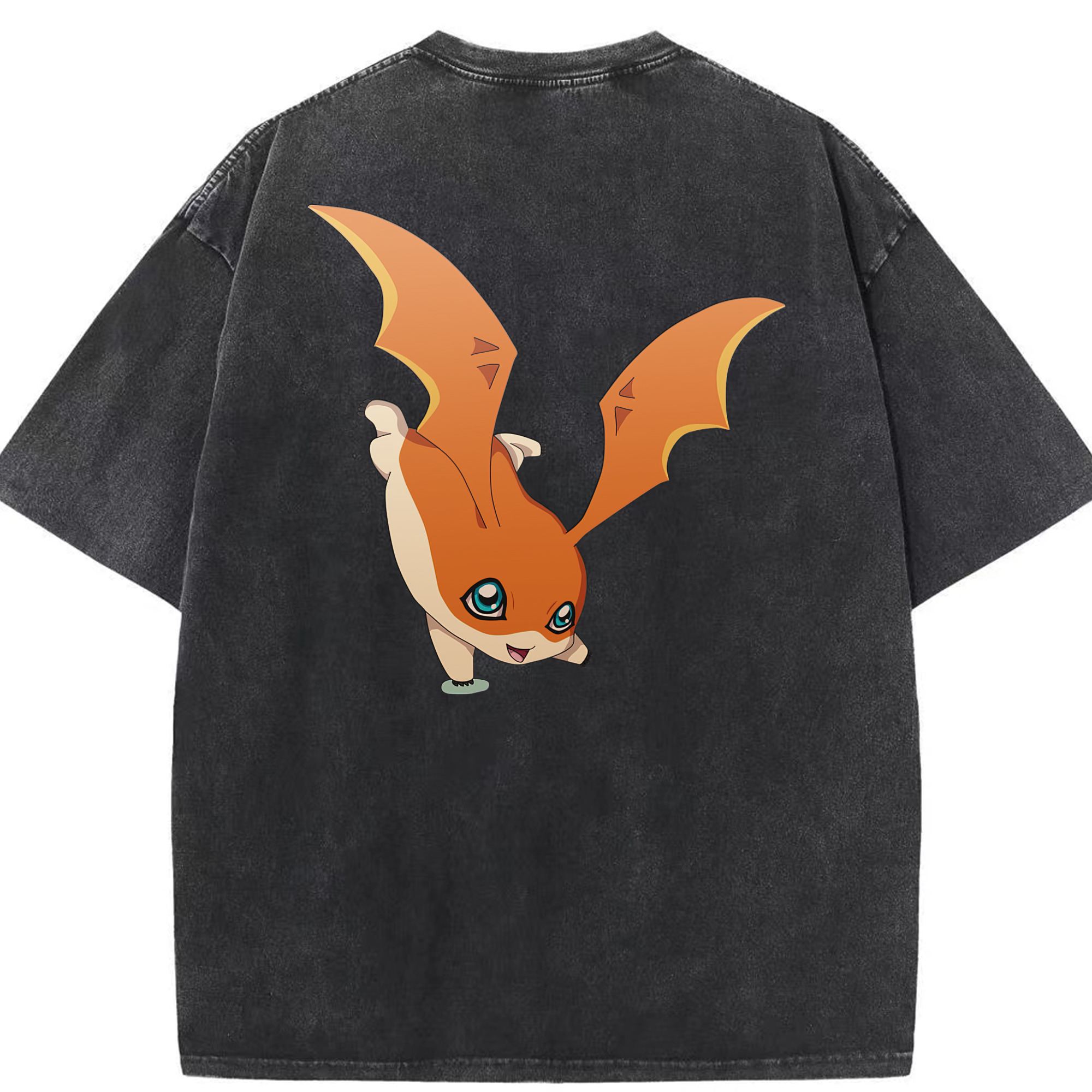 （画像用） Digimon デジタルモンスター/デジモン 綿100% ヴィンテージ風 半袖Tシャツ（背面プリント）