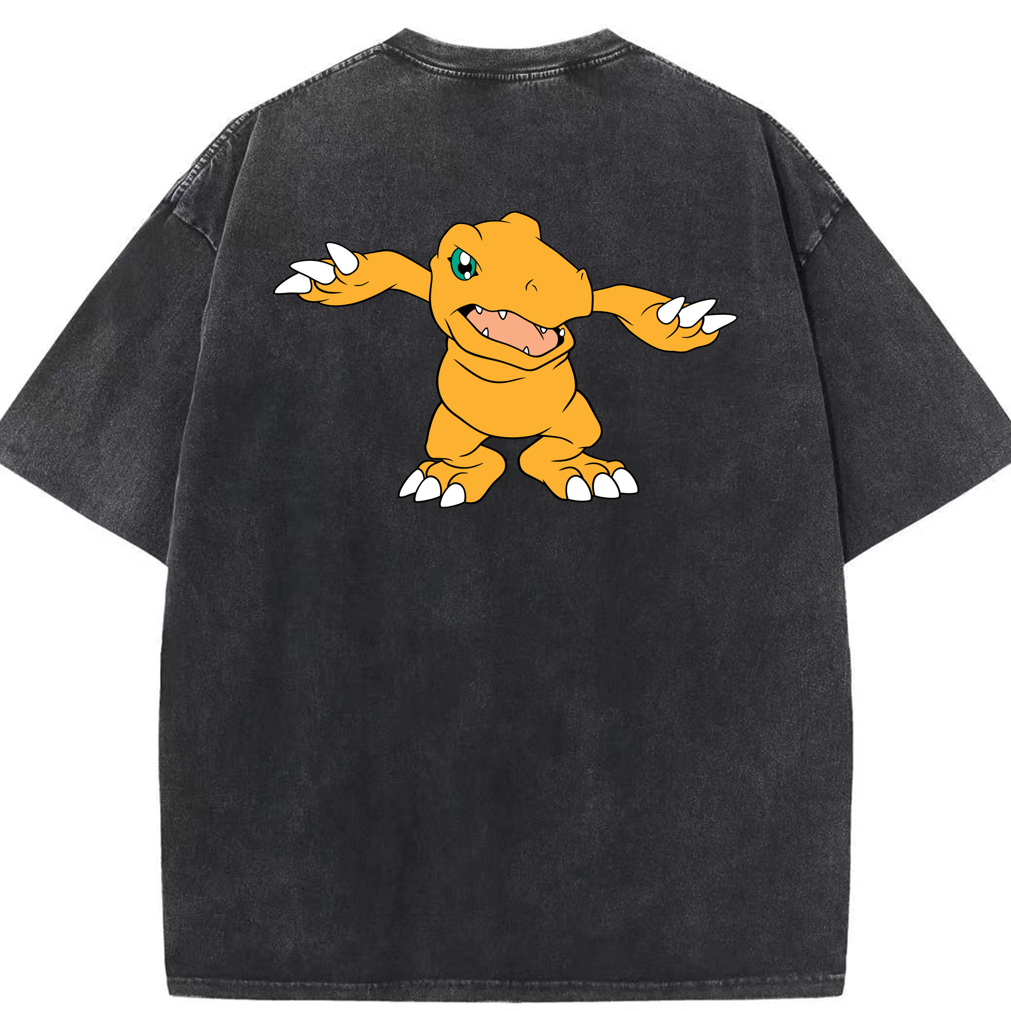 （画像用） Digimon デジタルモンスター/デジモン 綿100% ヴィンテージ風 半袖Tシャツ（背面プリント）