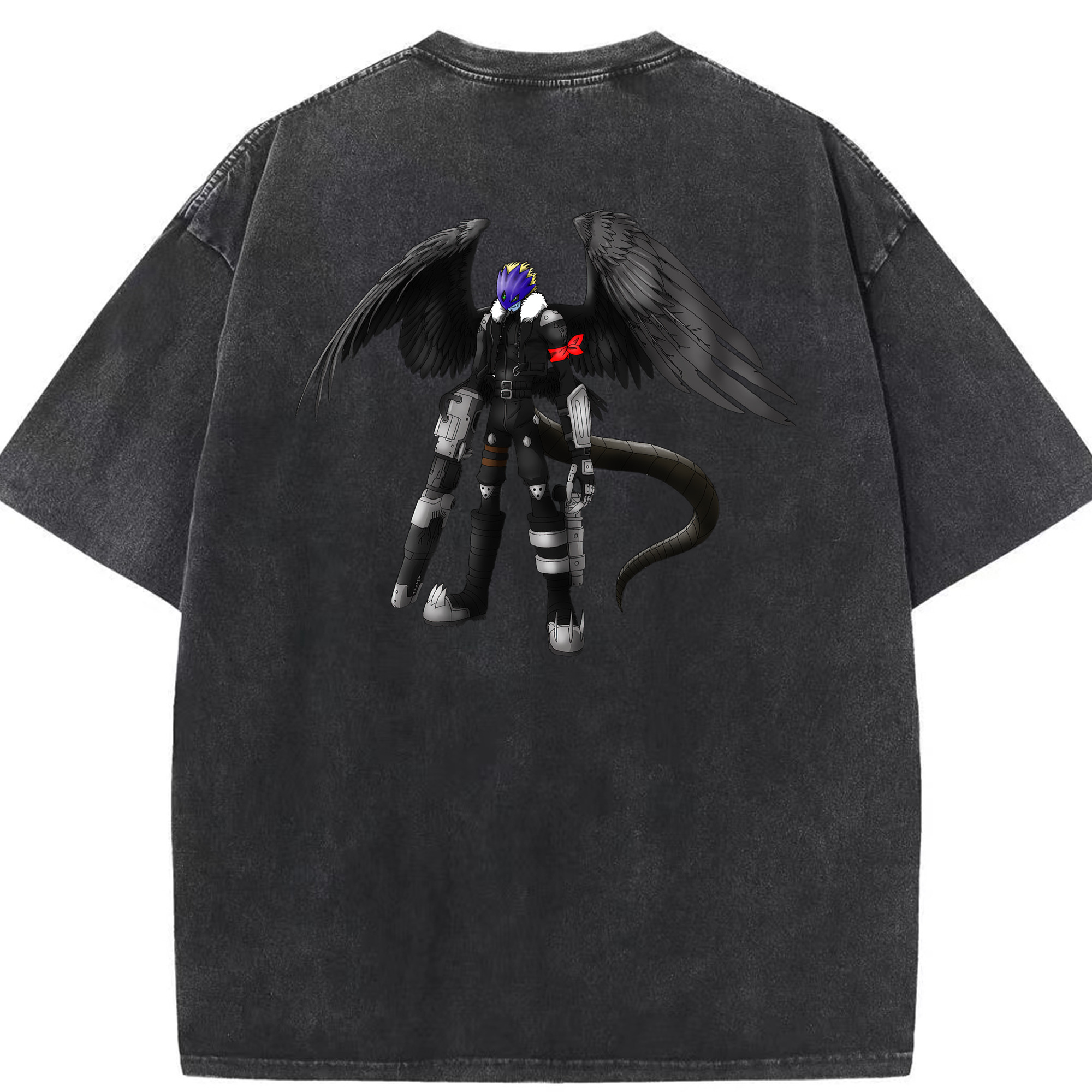 （画像用） Digimon デジタルモンスター/デジモン 綿100% ヴィンテージ風 半袖Tシャツ（背面プリント）
