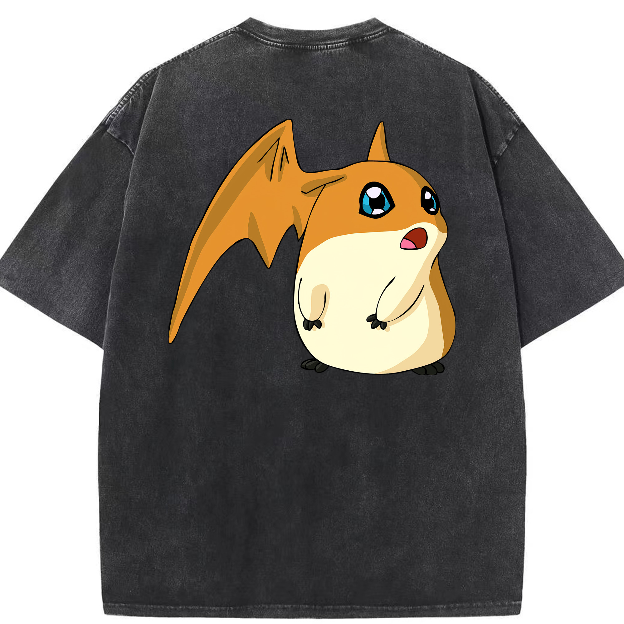 （画像用） Digimon デジタルモンスター/デジモン 綿100% ヴィンテージ風 半袖Tシャツ（背面プリント）