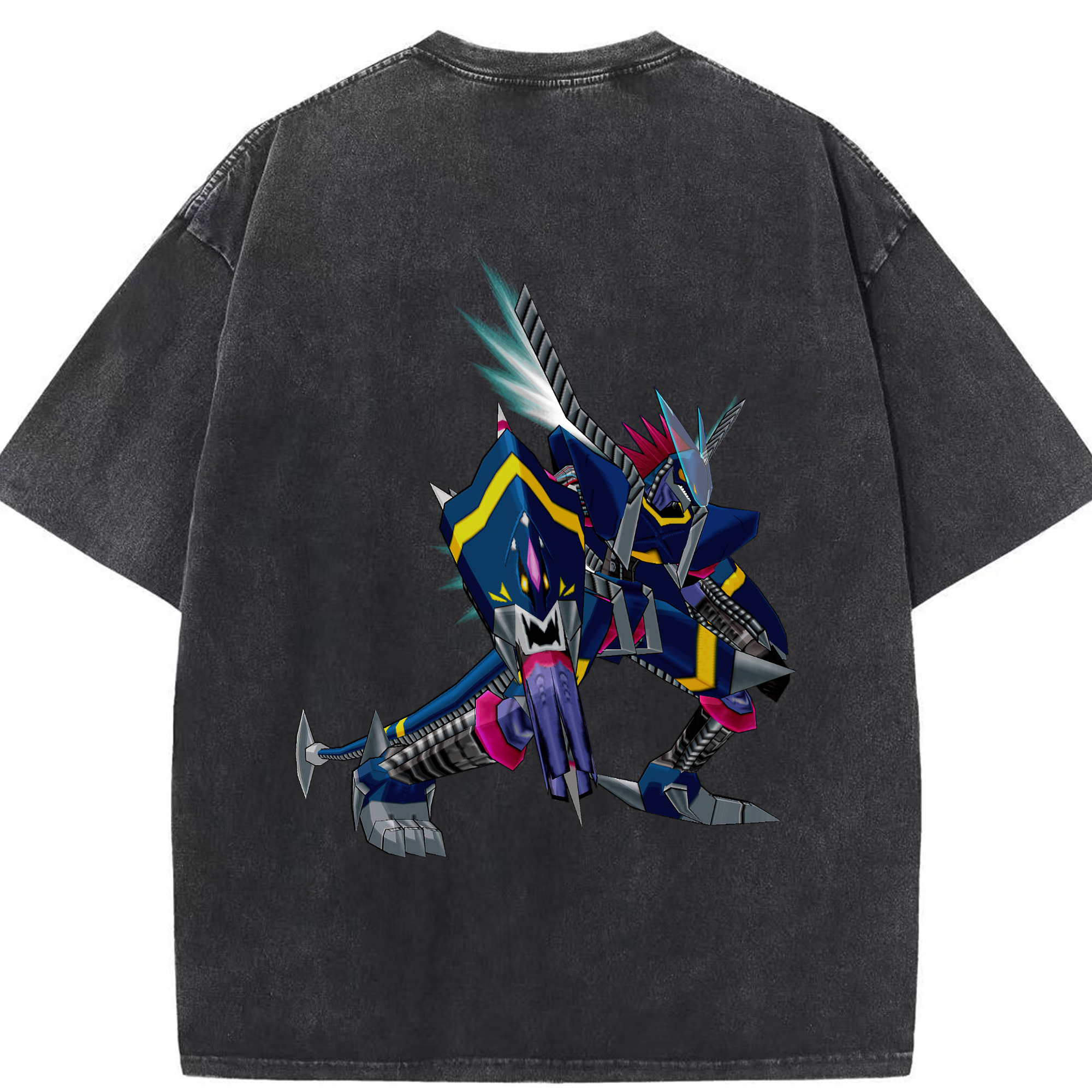 （画像用） Digimon デジタルモンスター/デジモン 綿100% ヴィンテージ風 半袖Tシャツ（背面プリント）