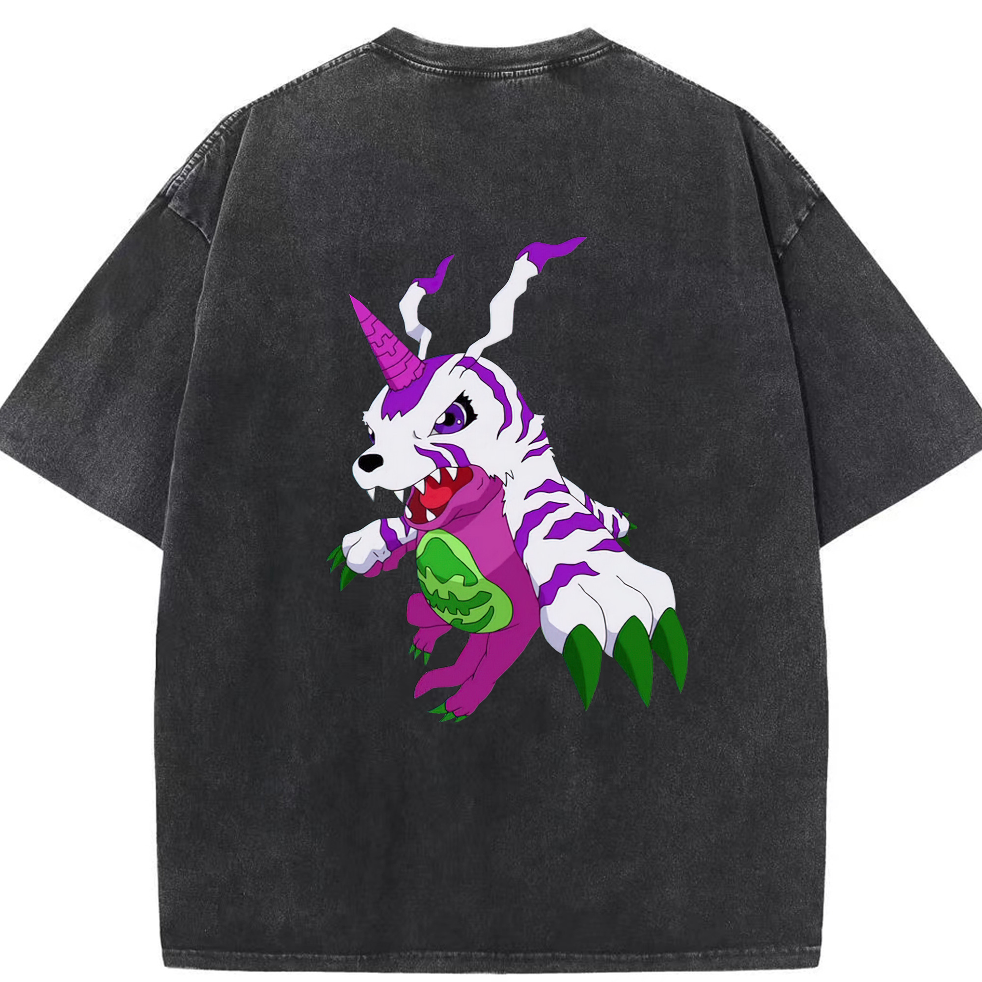 （画像用） Digimon デジタルモンスター/デジモン 綿100% ヴィンテージ風 半袖Tシャツ（背面プリント）