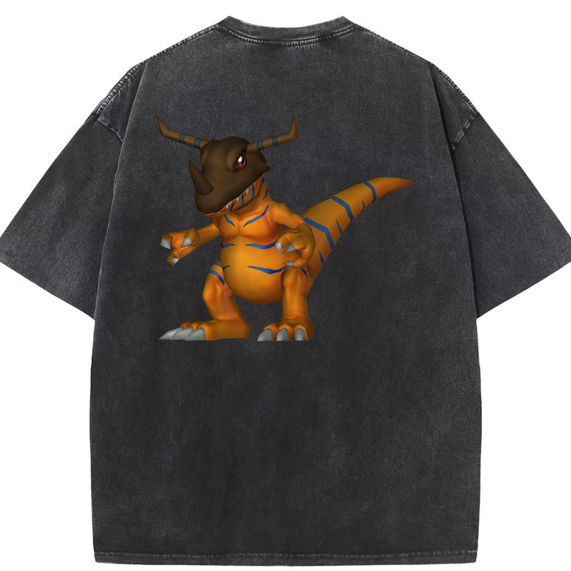 （画像用） Digimon デジタルモンスター/デジモン 綿100% ヴィンテージ風 半袖Tシャツ（背面プリント）
