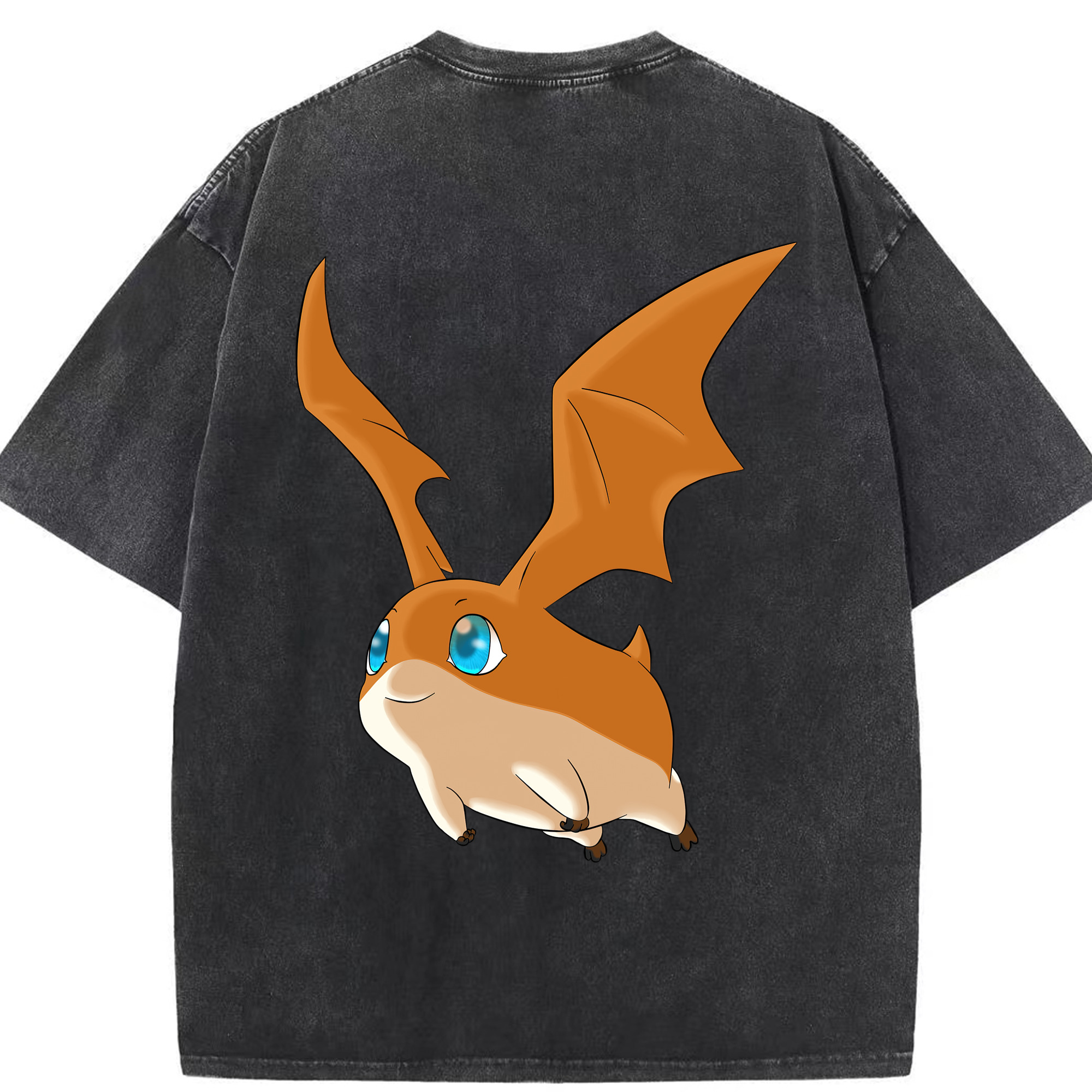 （画像用） Digimon デジタルモンスター/デジモン 綿100% ヴィンテージ風 半袖Tシャツ（背面プリント）