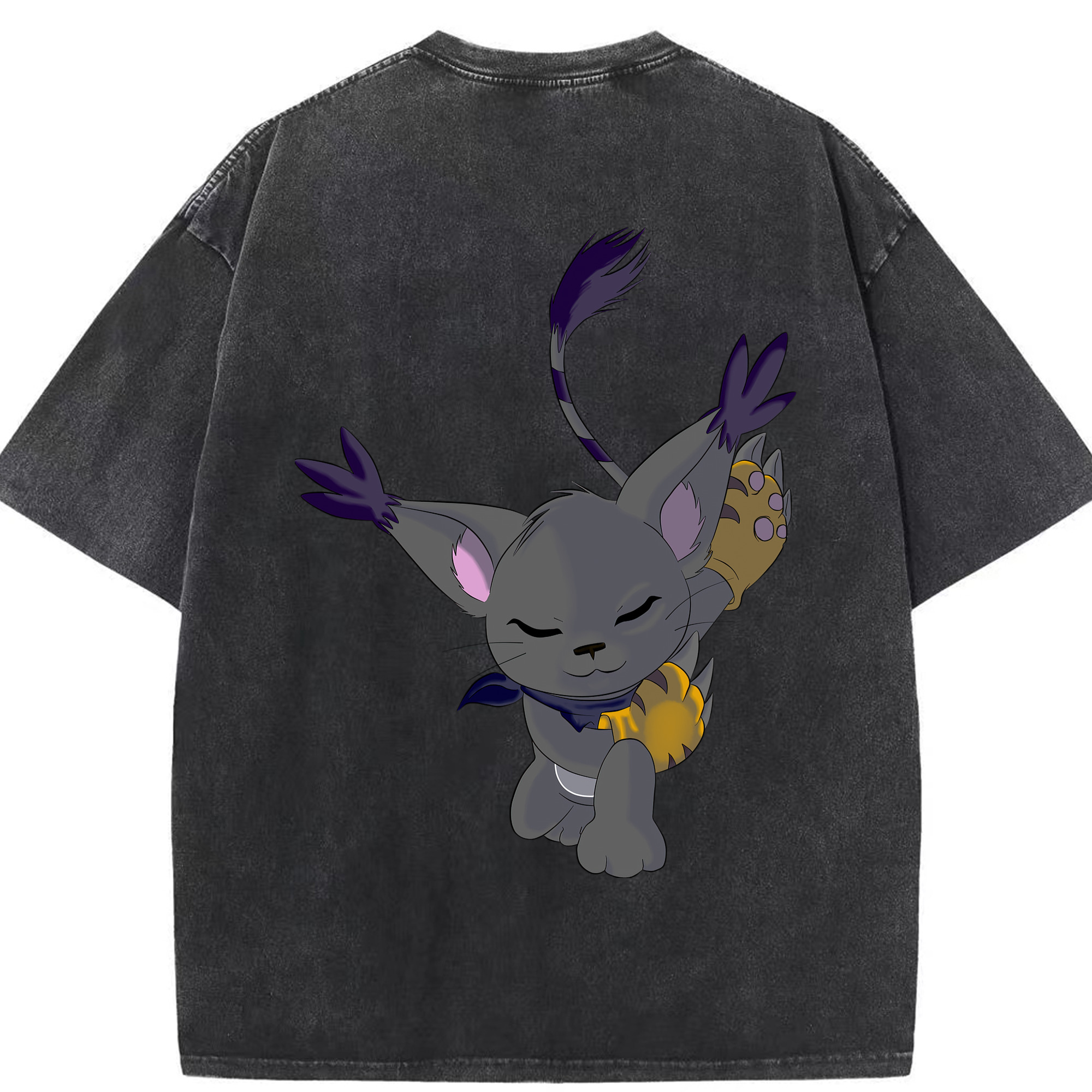 （画像用） Digimon デジタルモンスター/デジモン 綿100% ヴィンテージ風 半袖Tシャツ（背面プリント）