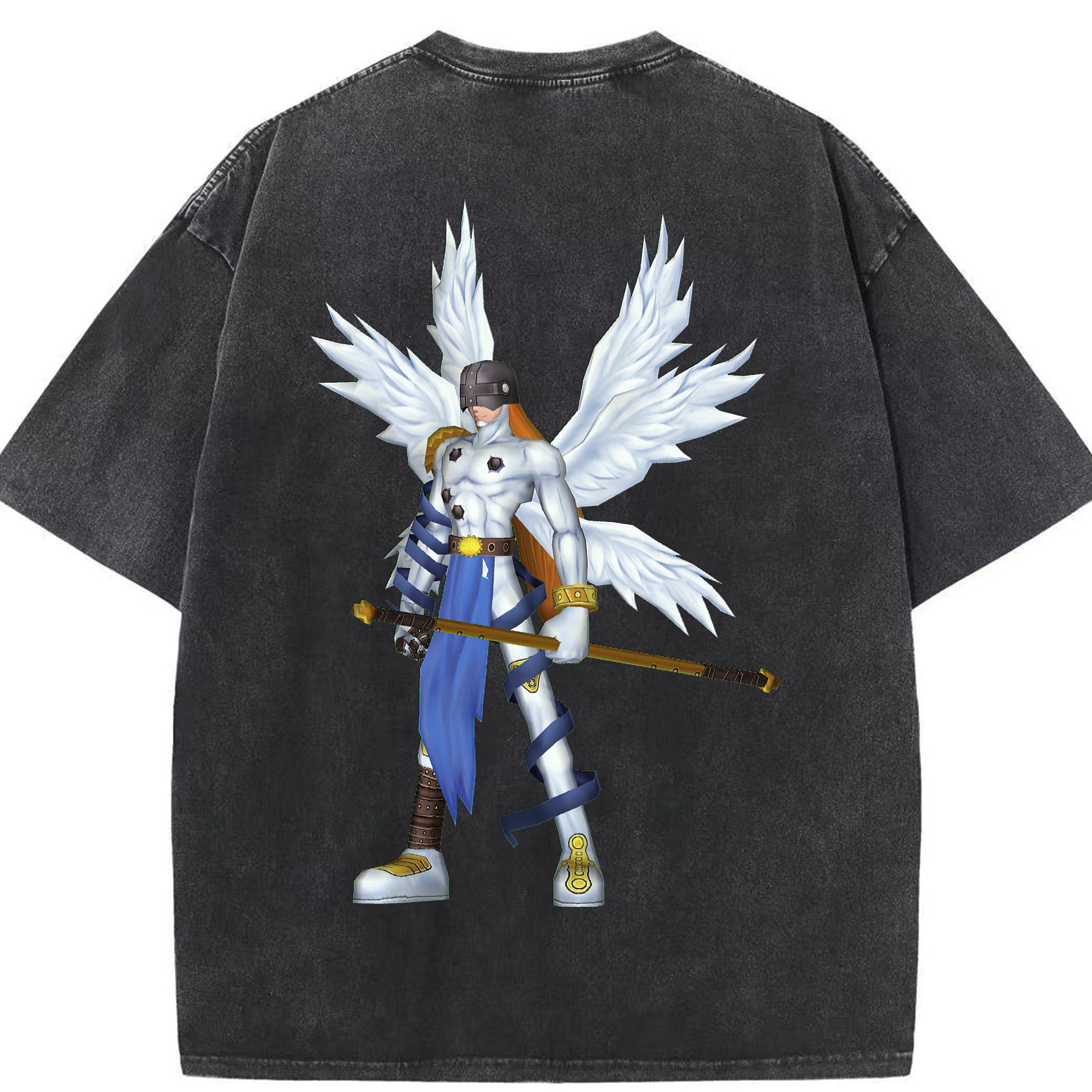（画像用） Digimon デジタルモンスター/デジモン 綿100% ヴィンテージ風 半袖Tシャツ（背面プリント）
