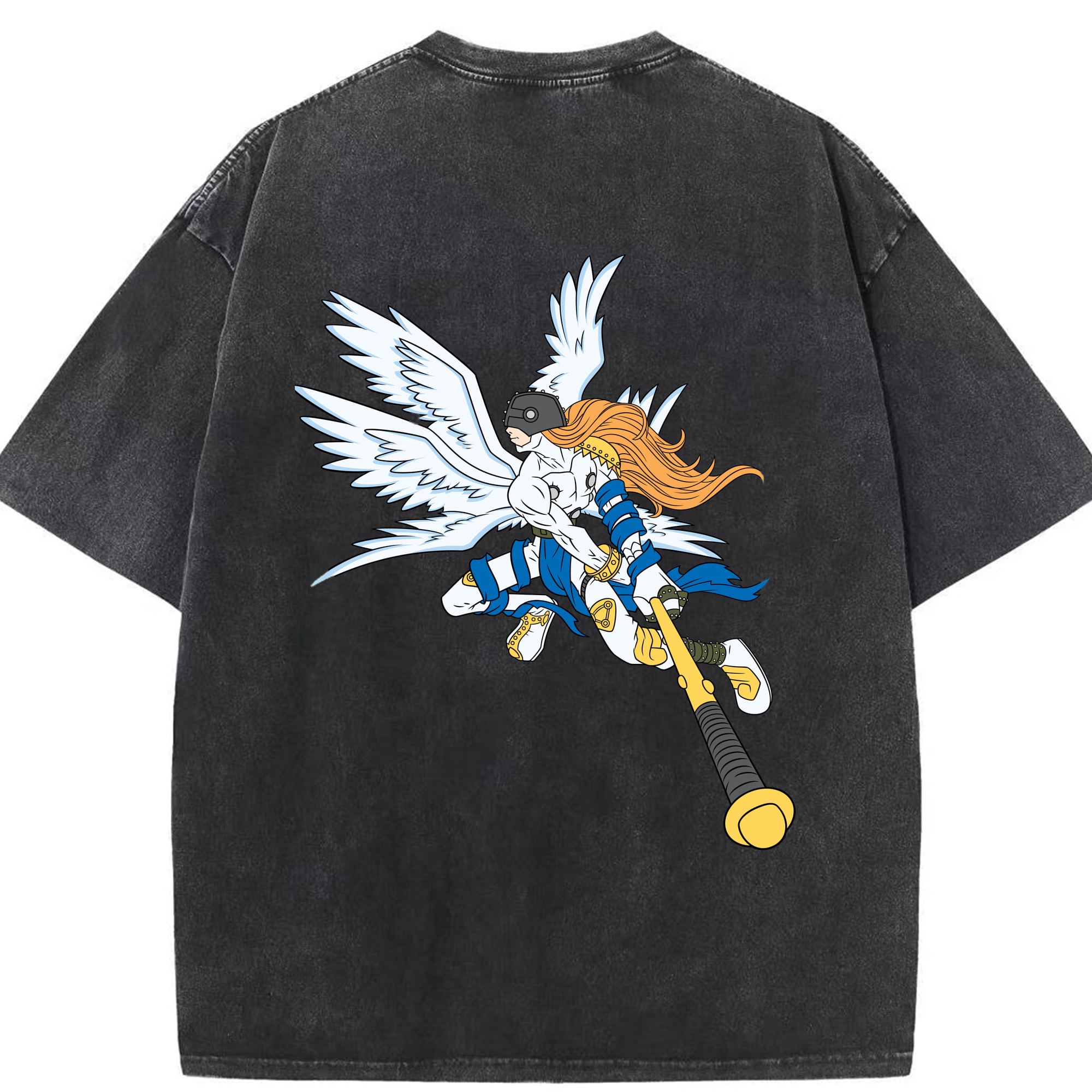 （画像用） Digimon デジタルモンスター/デジモン 綿100% ヴィンテージ風 半袖Tシャツ（背面プリント）