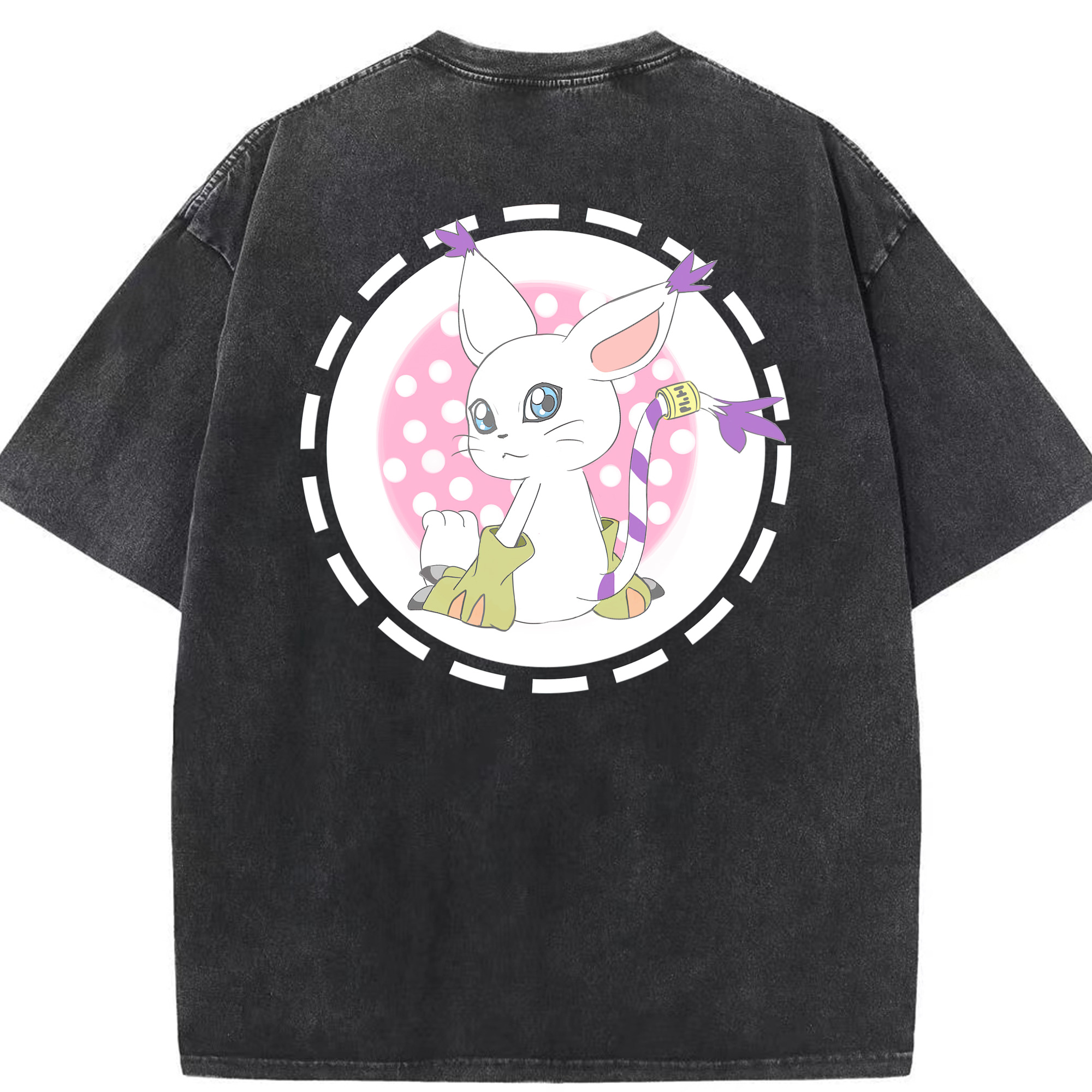 （画像用） Digimon デジタルモンスター/デジモン 綿100% ヴィンテージ風 半袖Tシャツ（背面プリント）