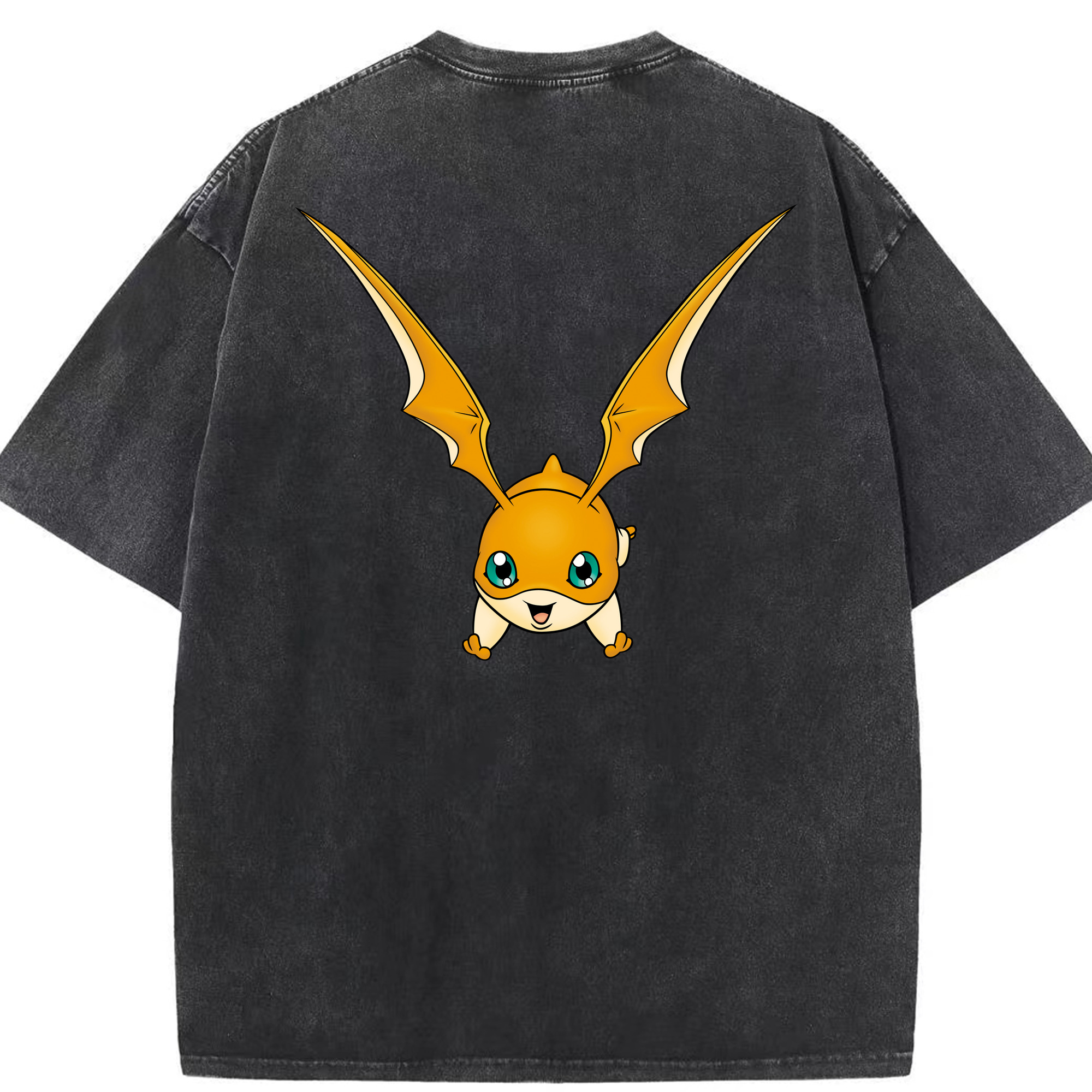 （画像用） Digimon デジタルモンスター/デジモン 綿100% ヴィンテージ風 半袖Tシャツ（背面プリント）
