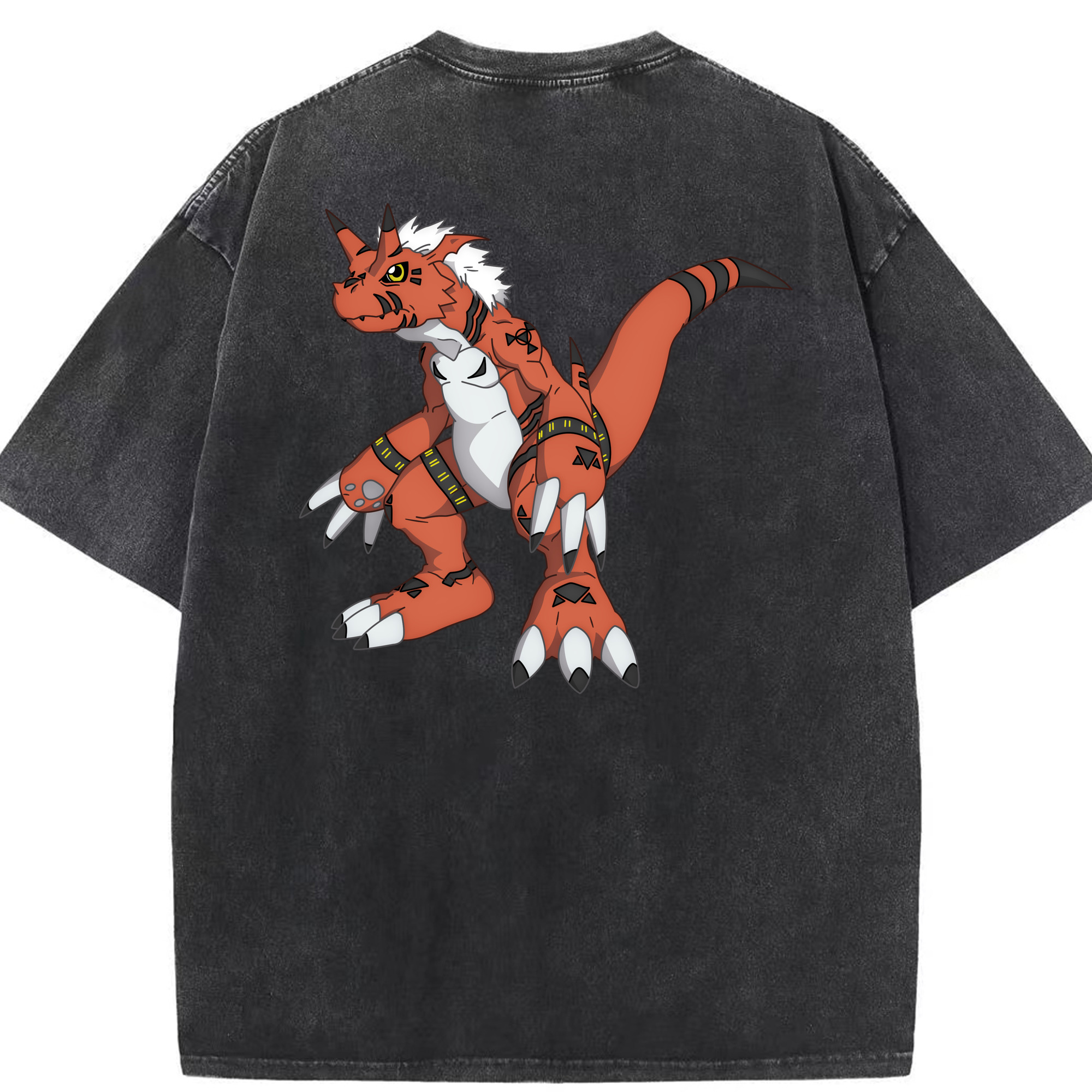 （画像用） Digimon デジタルモンスター/デジモン 綿100% ヴィンテージ風 半袖Tシャツ（背面プリント）