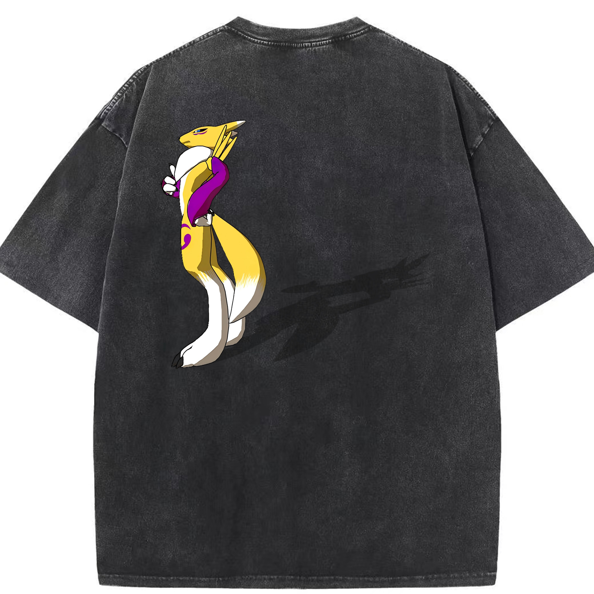 （画像用） Digimon デジタルモンスター/デジモン 綿100% ヴィンテージ風 半袖Tシャツ（背面プリント）
