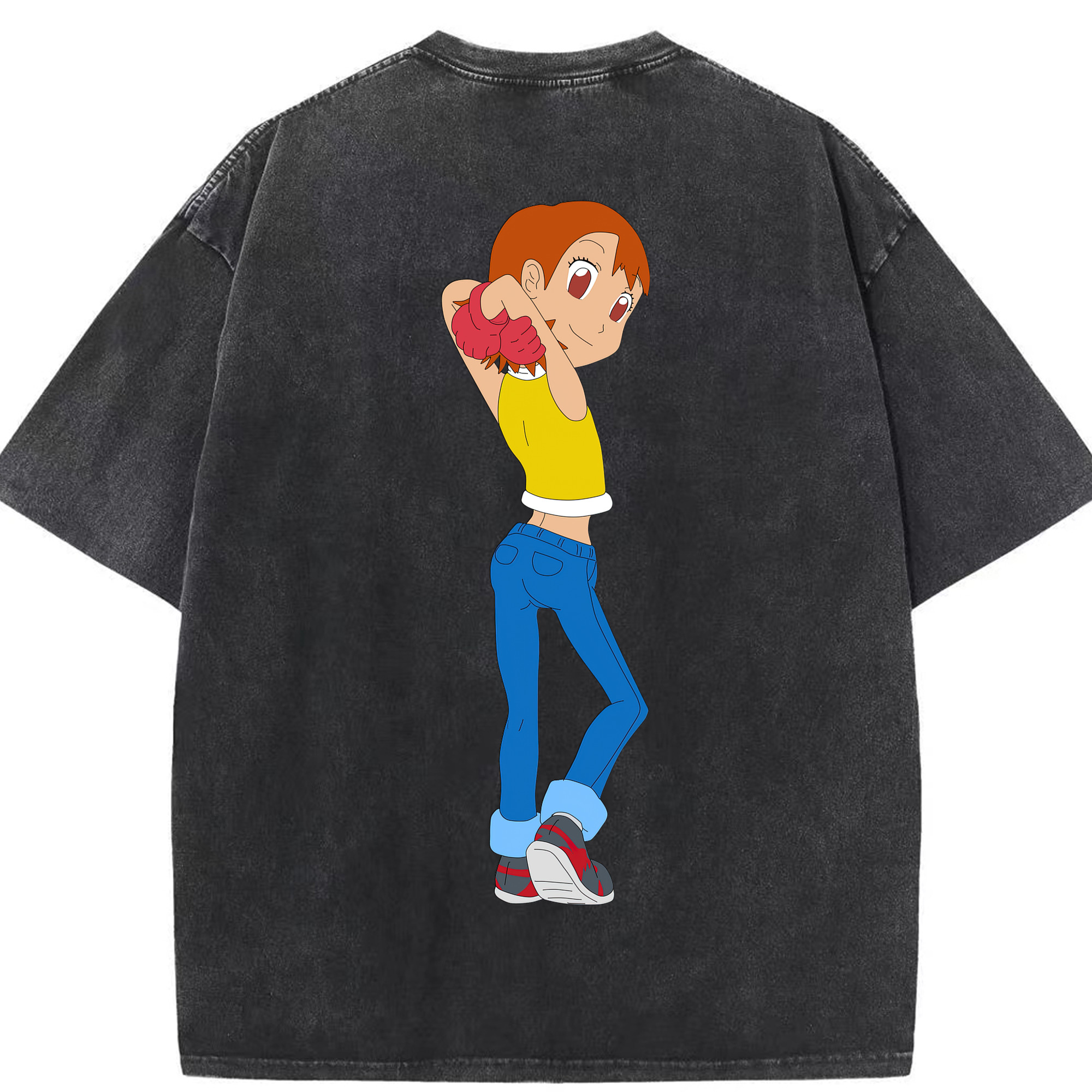 （画像用） Digimon デジタルモンスター/デジモン 綿100% ヴィンテージ風 半袖Tシャツ（背面プリント）