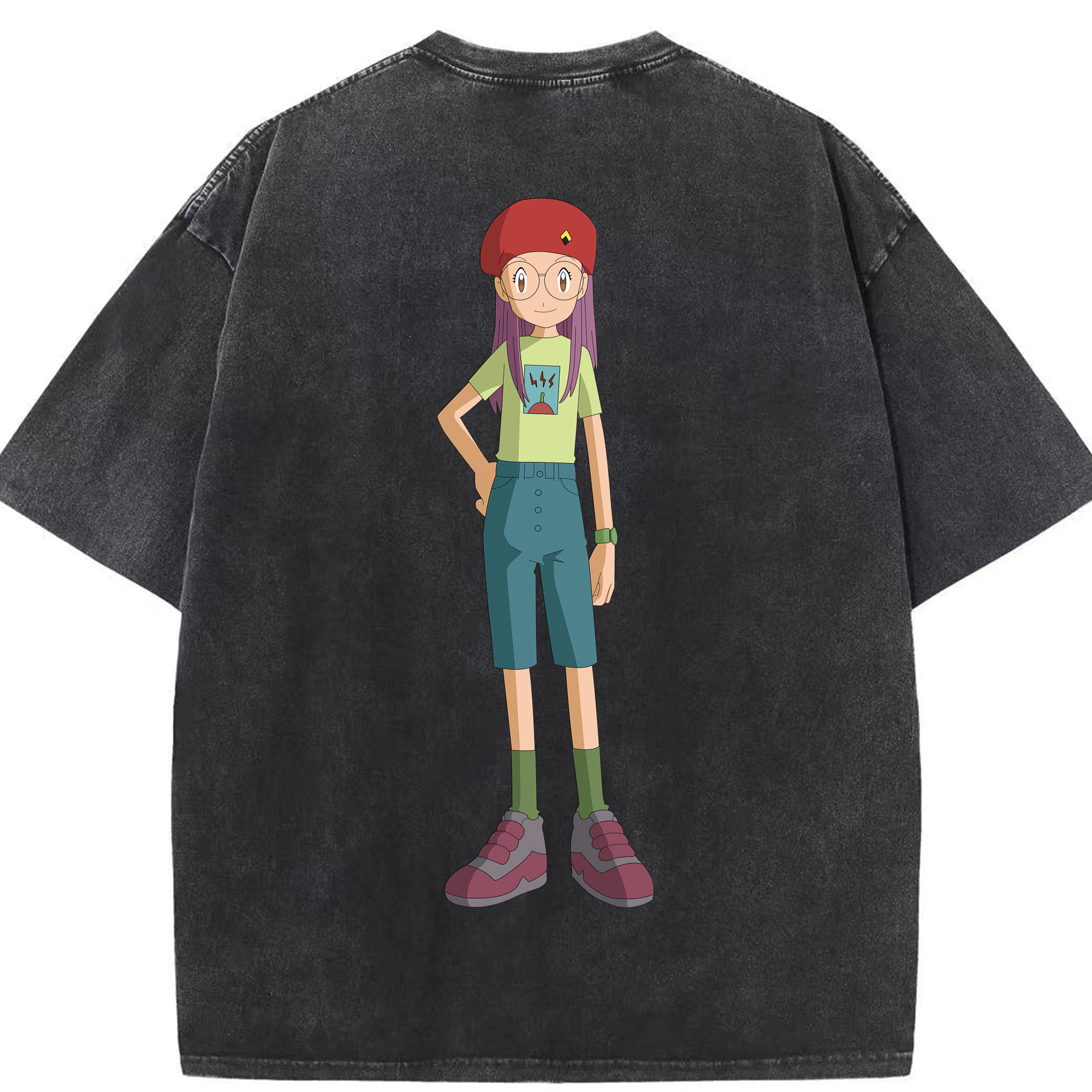 （画像用） Digimon デジタルモンスター/デジモン 綿100% ヴィンテージ風 半袖Tシャツ（背面プリント）