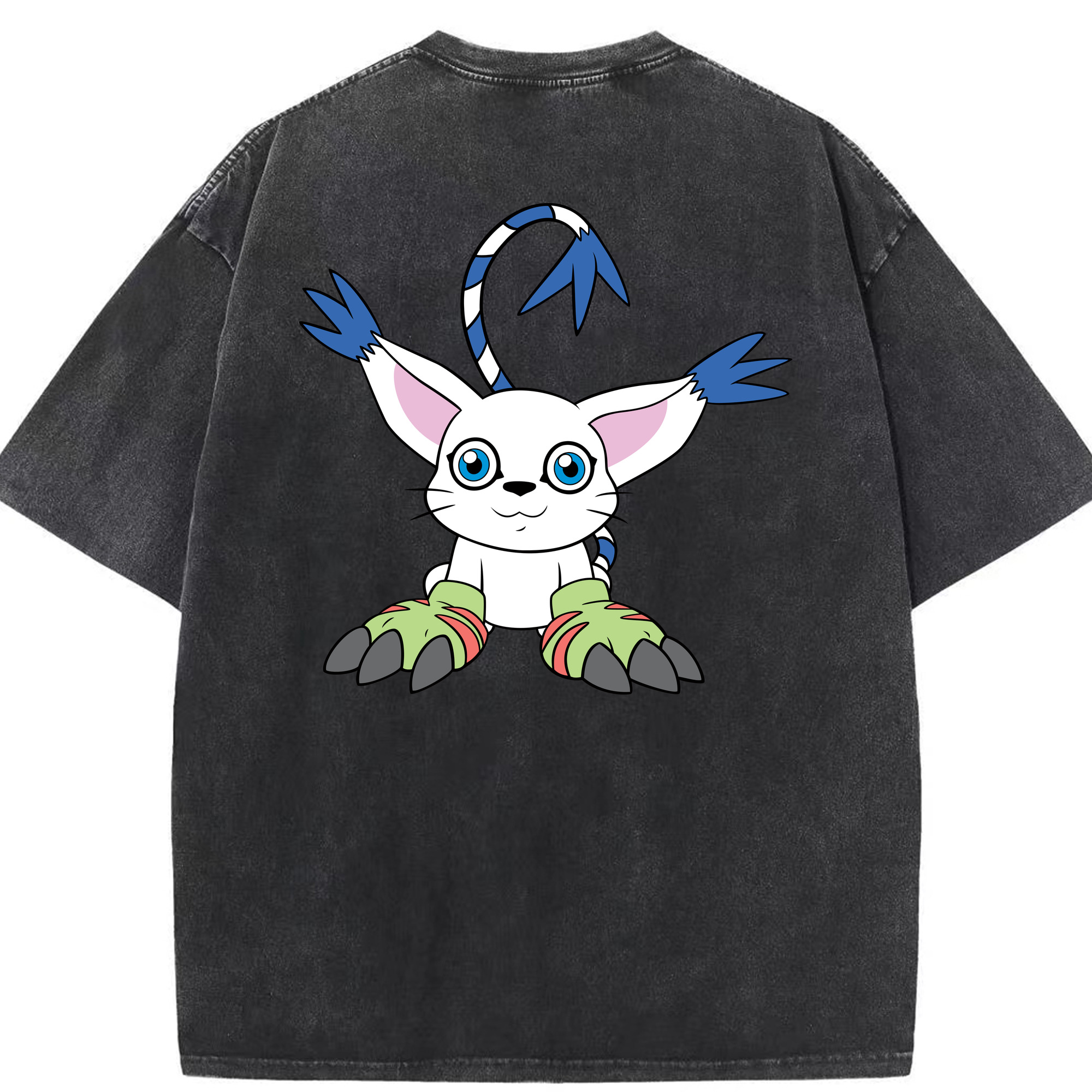 （画像用） Digimon デジタルモンスター/デジモン 綿100% ヴィンテージ風 半袖Tシャツ（背面プリント）
