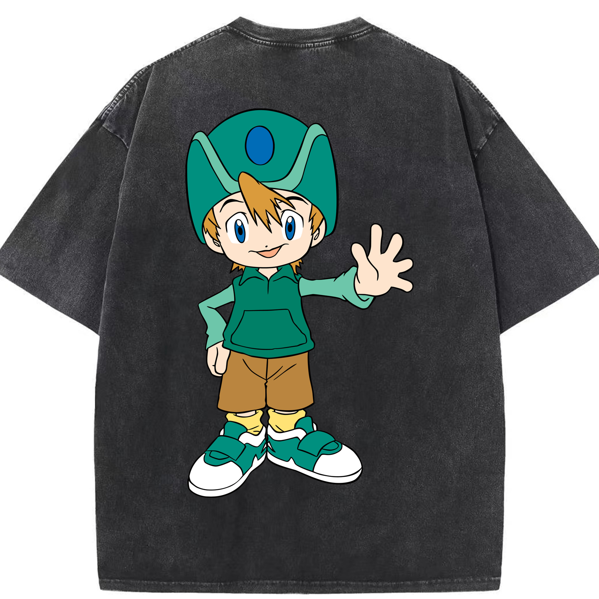 （画像用） Digimon デジタルモンスター/デジモン 綿100% ヴィンテージ風 半袖Tシャツ（背面プリント）