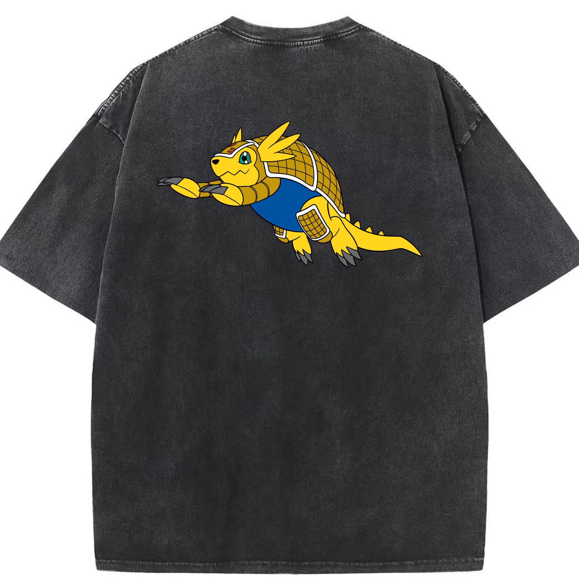 （画像用） Digimon デジタルモンスター/デジモン 綿100% ヴィンテージ風 半袖Tシャツ（背面プリント）