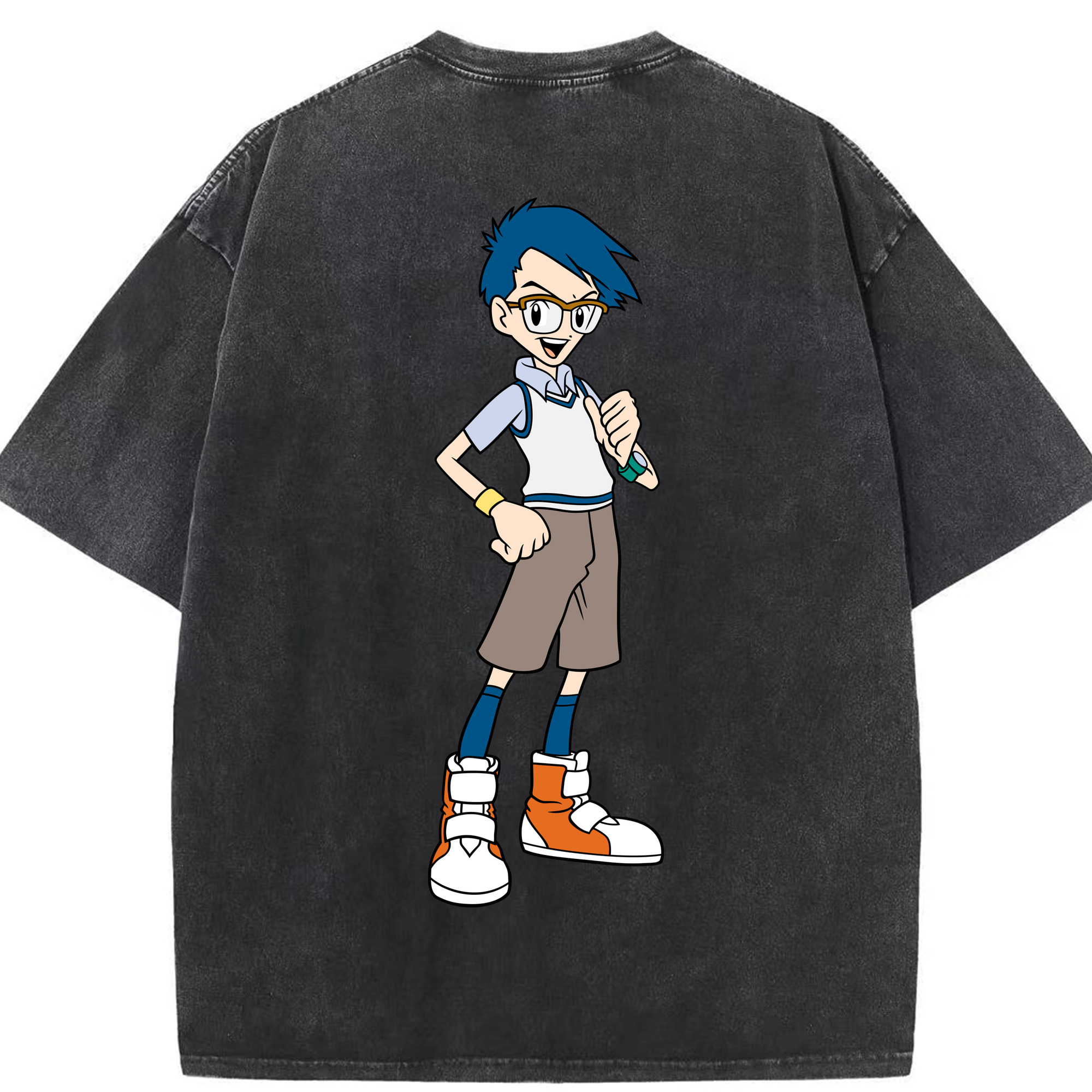 （画像用） Digimon デジタルモンスター/デジモン 綿100% ヴィンテージ風 半袖Tシャツ（背面プリント）