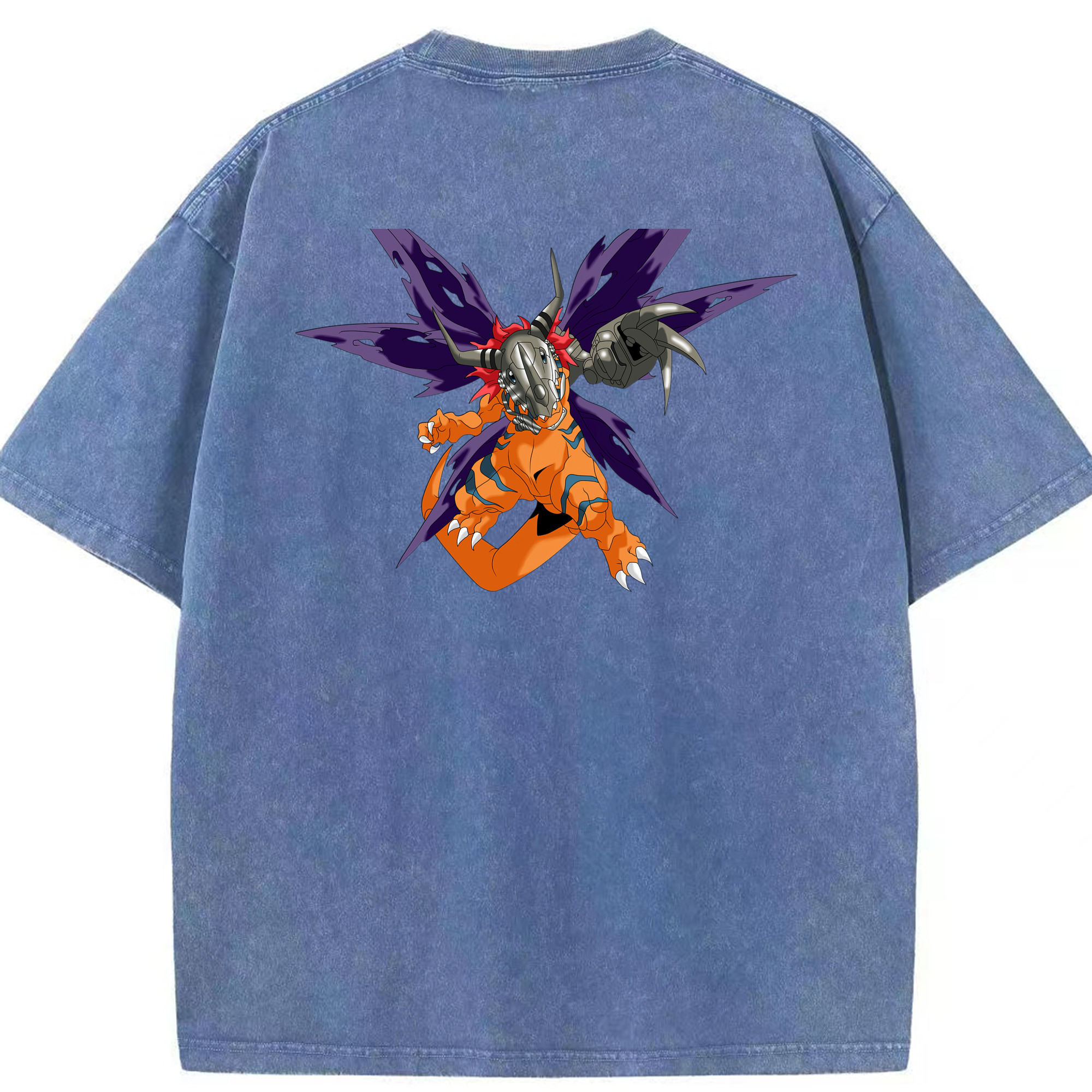 （画像用） Digimon デジタルモンスター/デジモン 綿100% ヴィンテージ風 半袖Tシャツ（背面プリント）