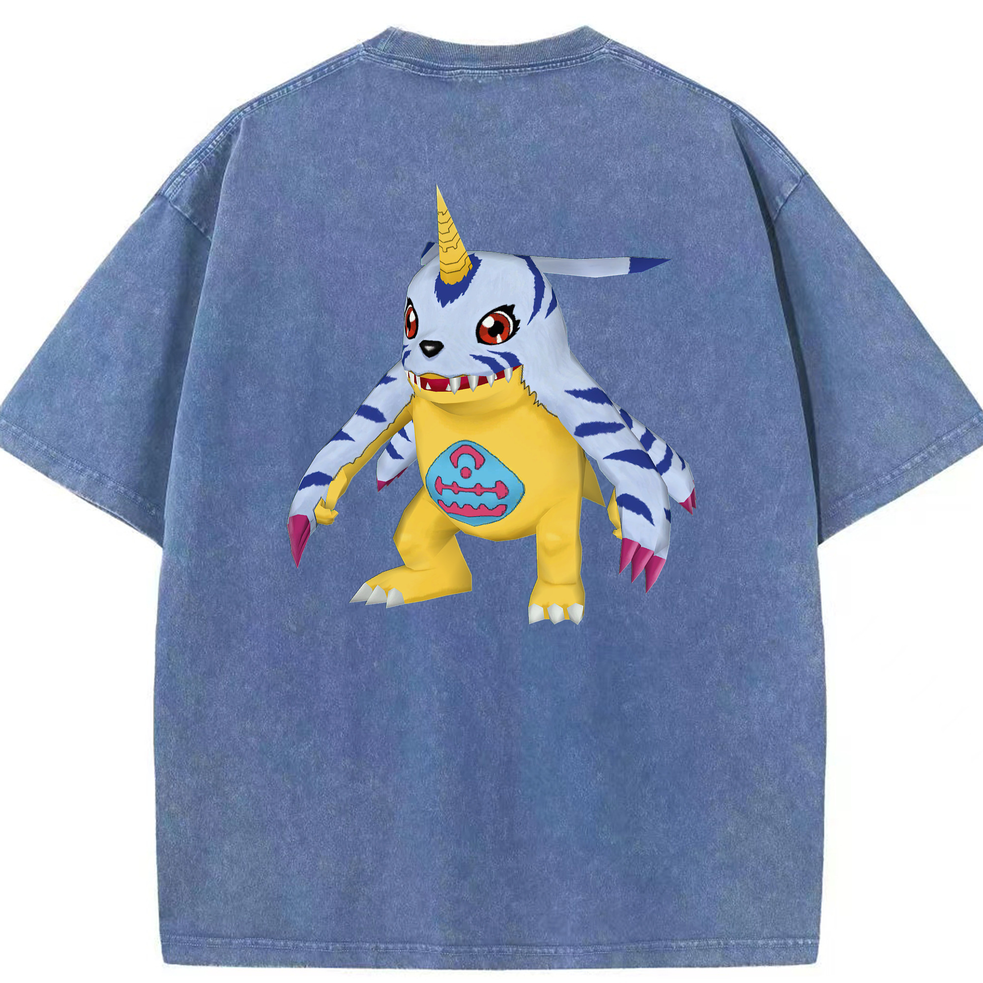 （画像用） Digimon デジタルモンスター/デジモン 綿100% ヴィンテージ風 半袖Tシャツ（背面プリント）