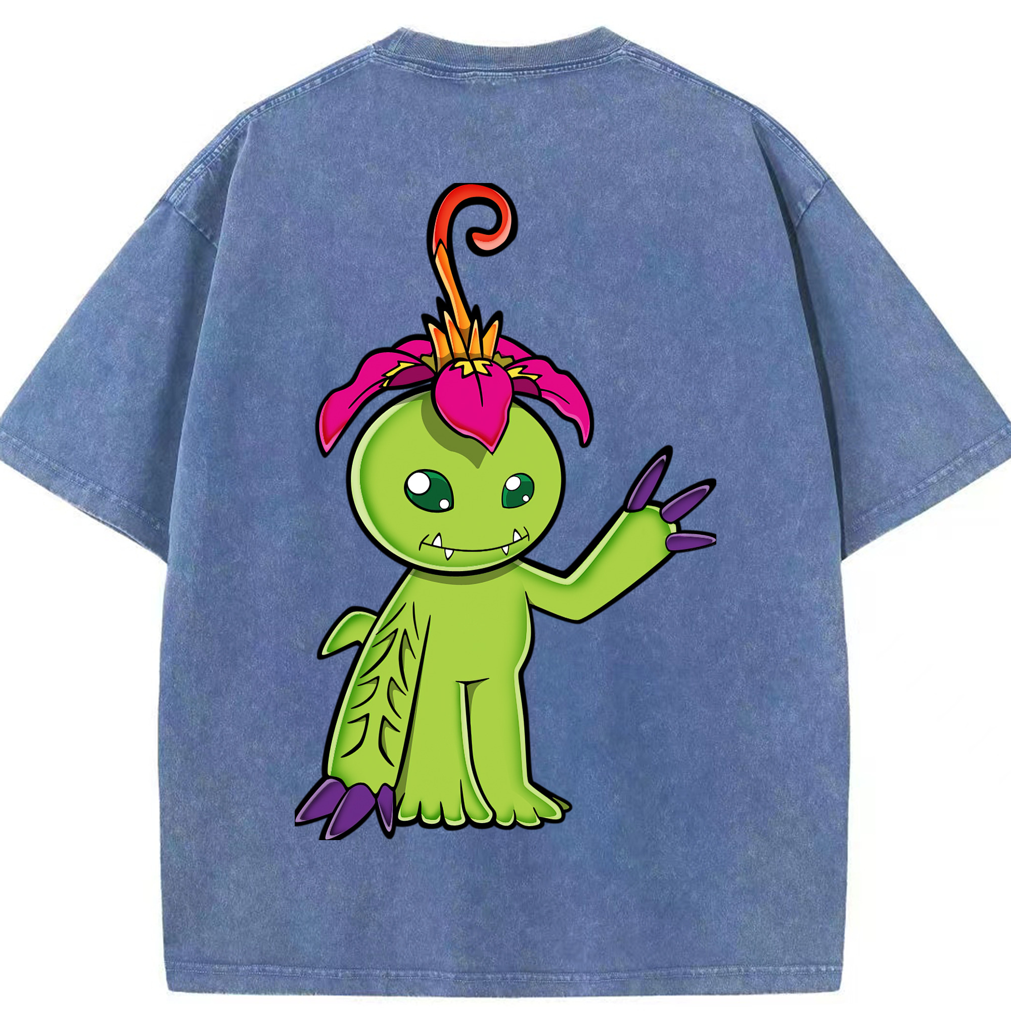 （画像用） Digimon デジタルモンスター/デジモン 綿100% ヴィンテージ風 半袖Tシャツ（背面プリント）