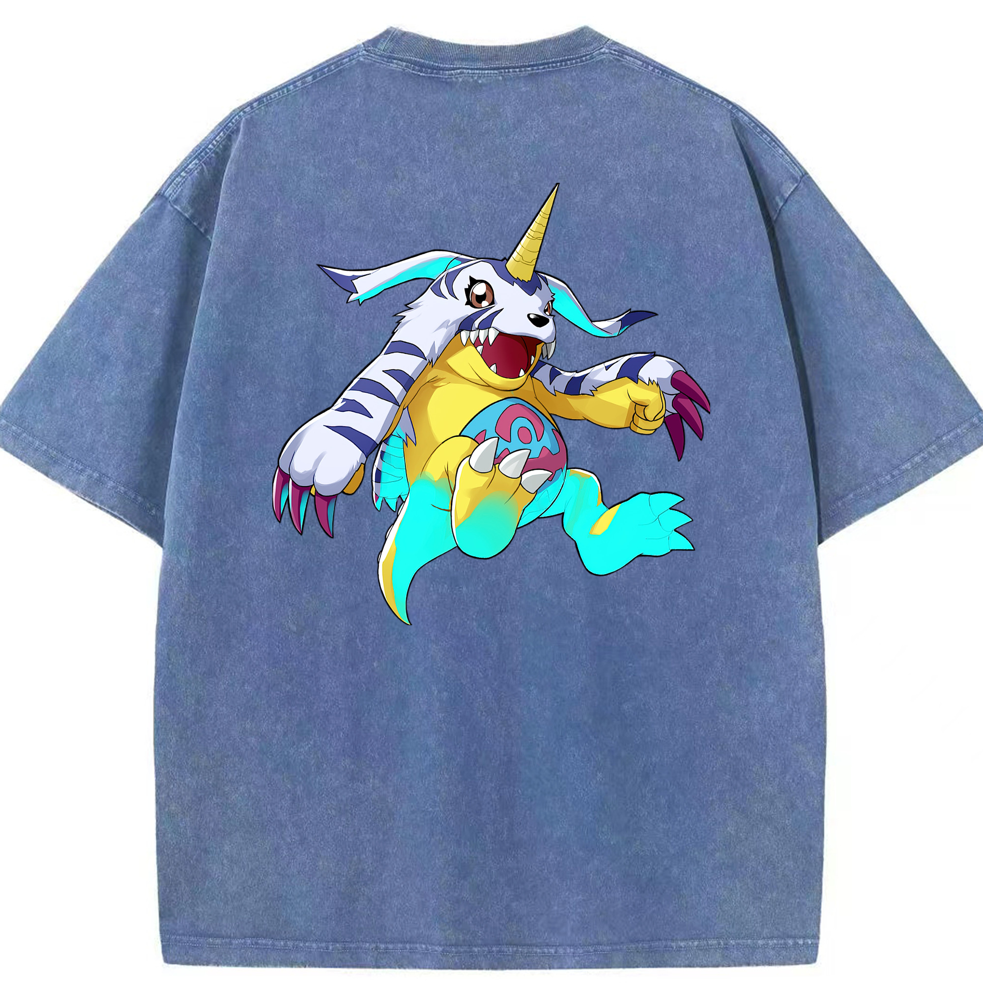 （画像用） Digimon デジタルモンスター/デジモン 綿100% ヴィンテージ風 半袖Tシャツ（背面プリント）