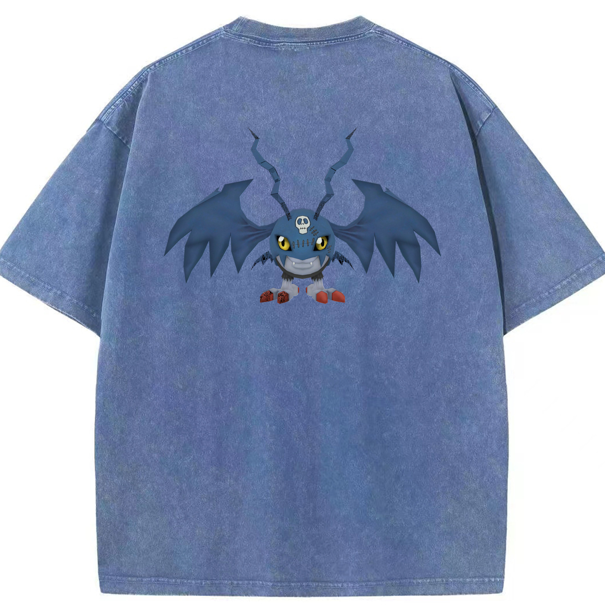 （画像用） Digimon デジタルモンスター/デジモン 綿100% ヴィンテージ風 半袖Tシャツ（背面プリント）