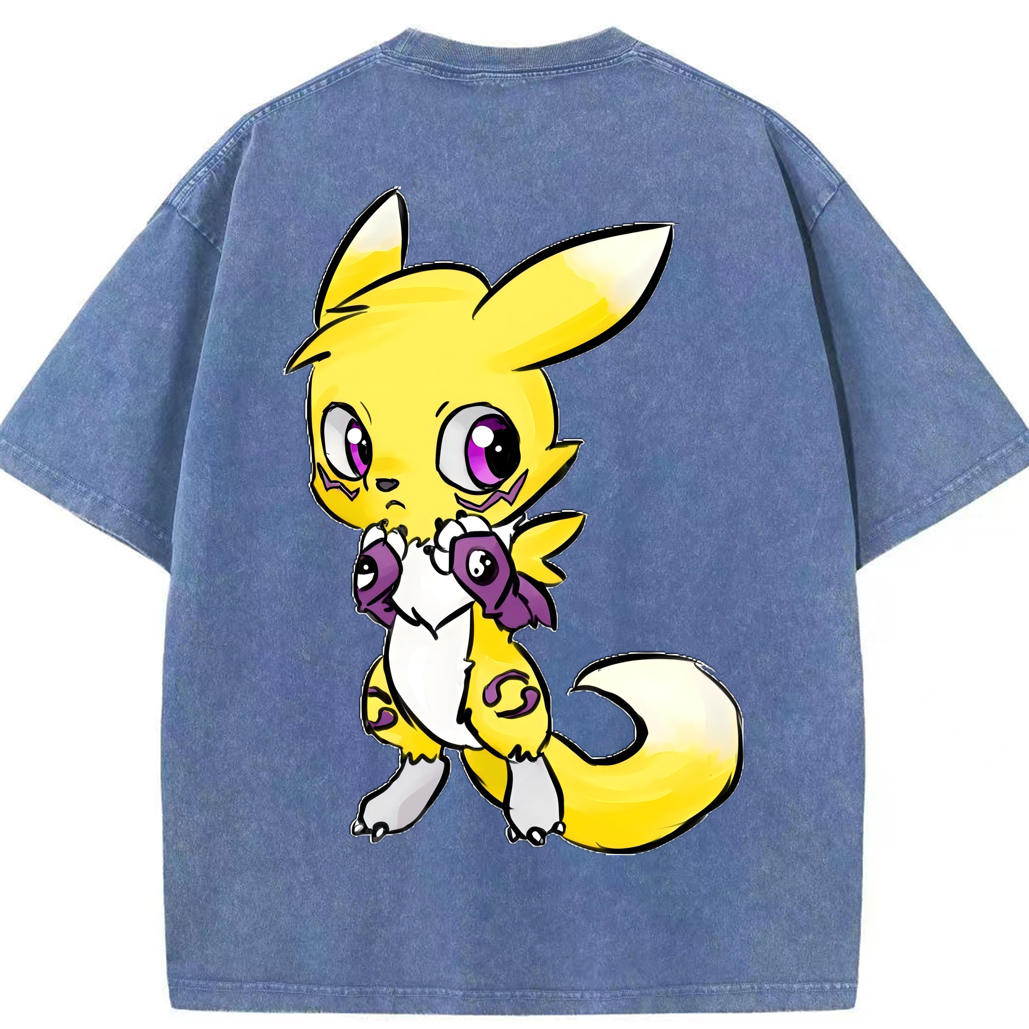 （画像用） Digimon デジタルモンスター/デジモン 綿100% ヴィンテージ風 半袖Tシャツ（背面プリント）