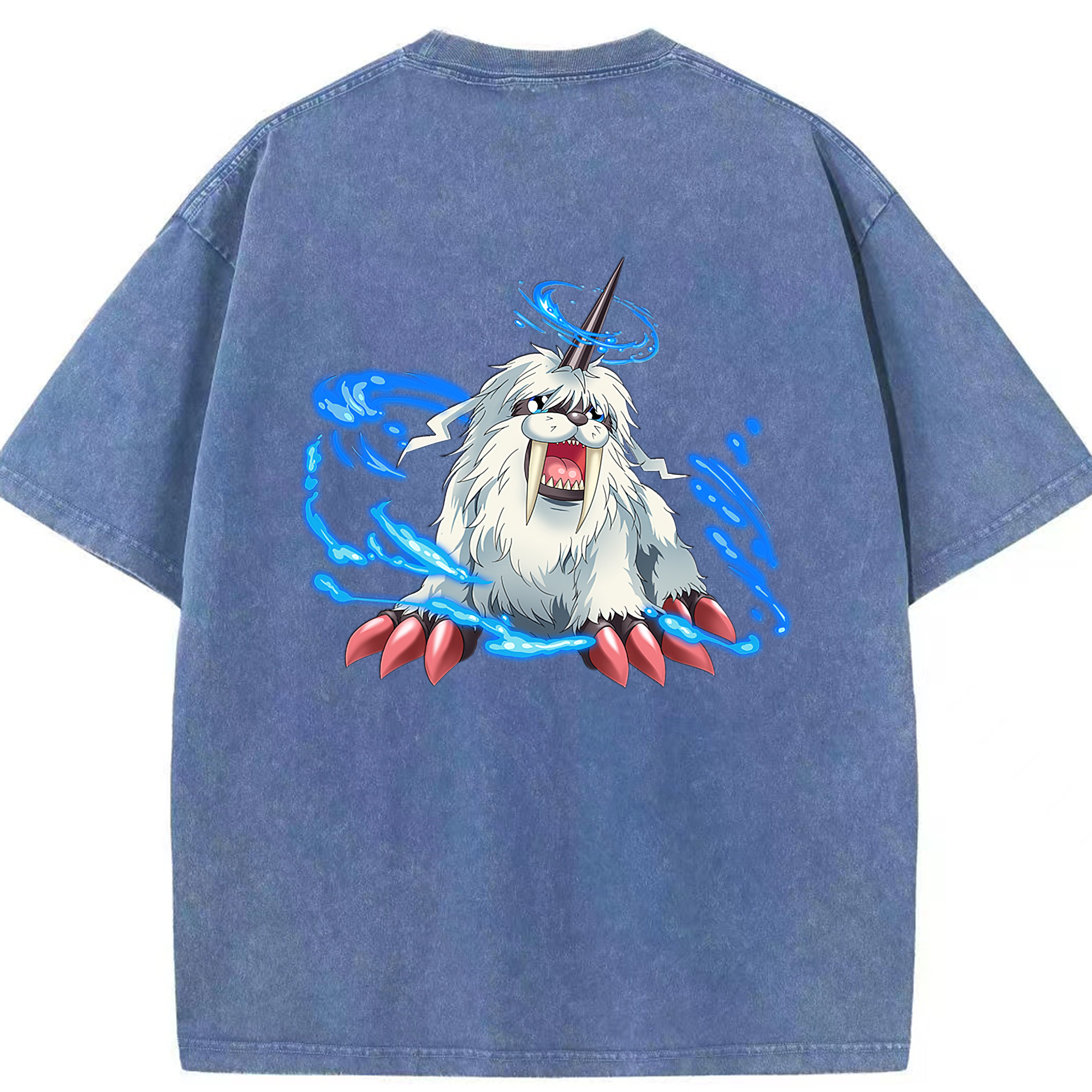 （画像用） Digimon デジタルモンスター/デジモン 綿100% ヴィンテージ風 半袖Tシャツ（背面プリント）